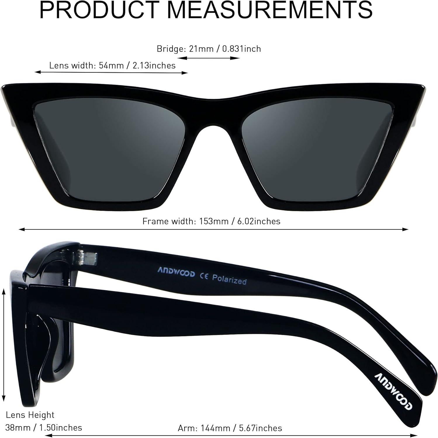 Gafas de sol Cat Eye ANDWOOD polarizadas para mujeres