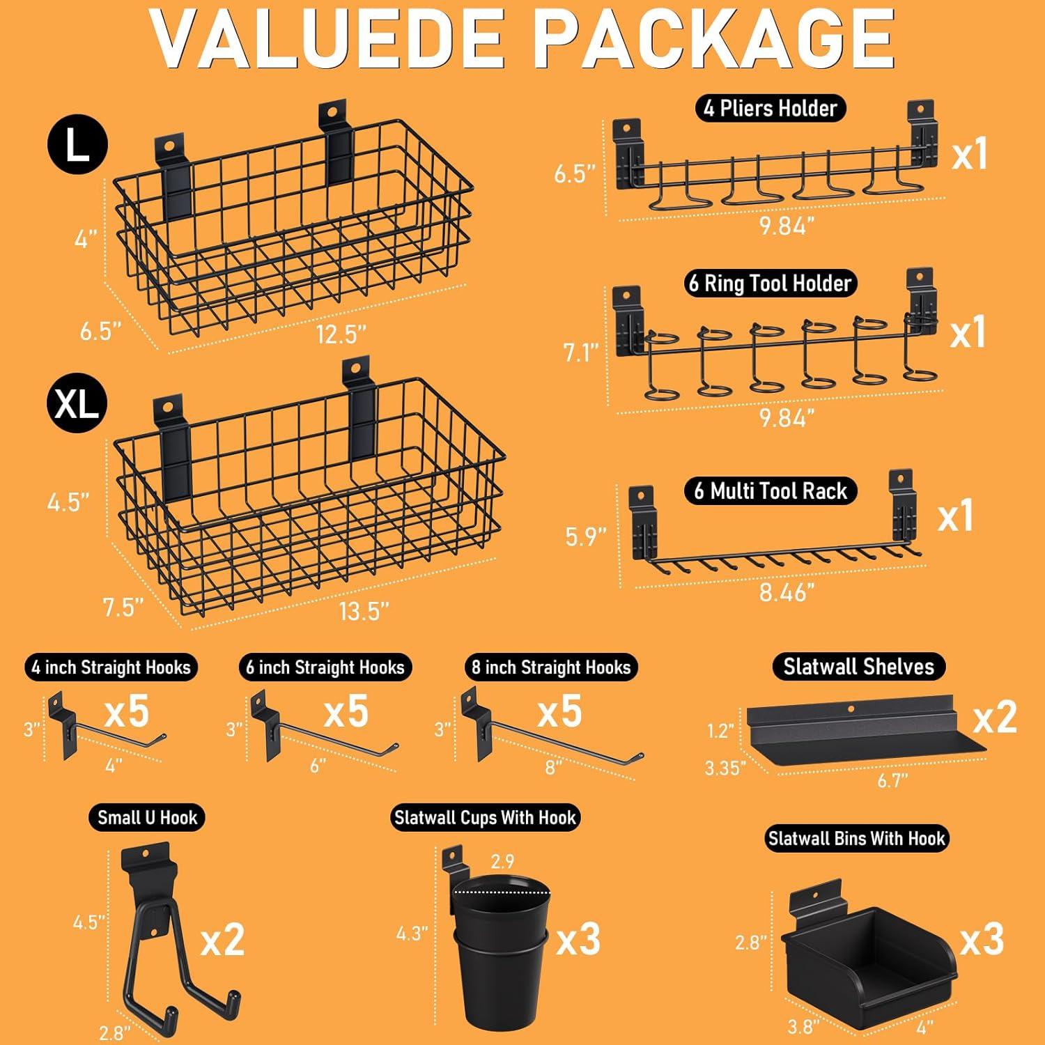 Juego de Accesorios para Pared de Listones INCLY 30 Piezas