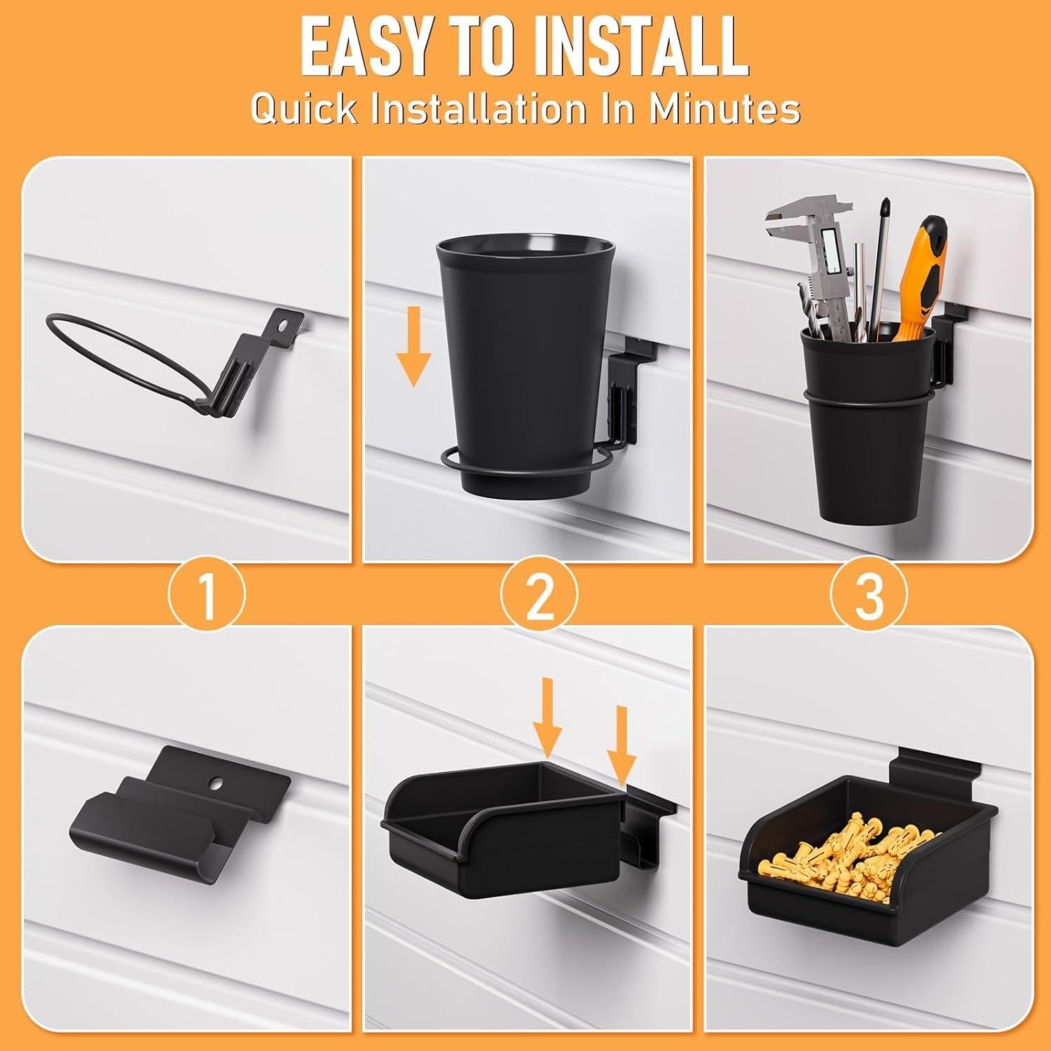 Juego de Accesorios para Pared de Listones INCLY 30 Piezas