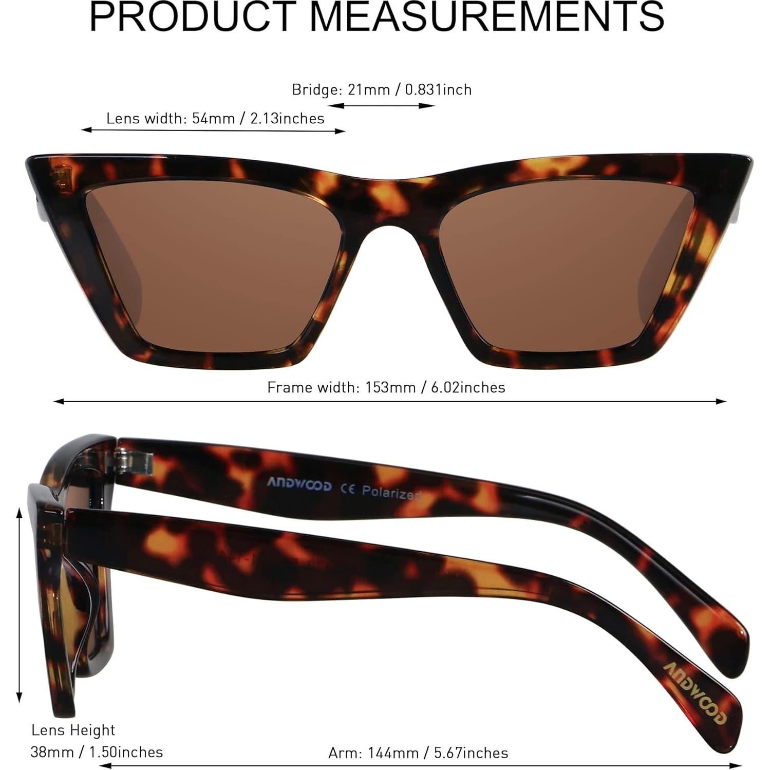 Gafas de sol Cat Eye ANDWOOD Polarizadas para Mujeres