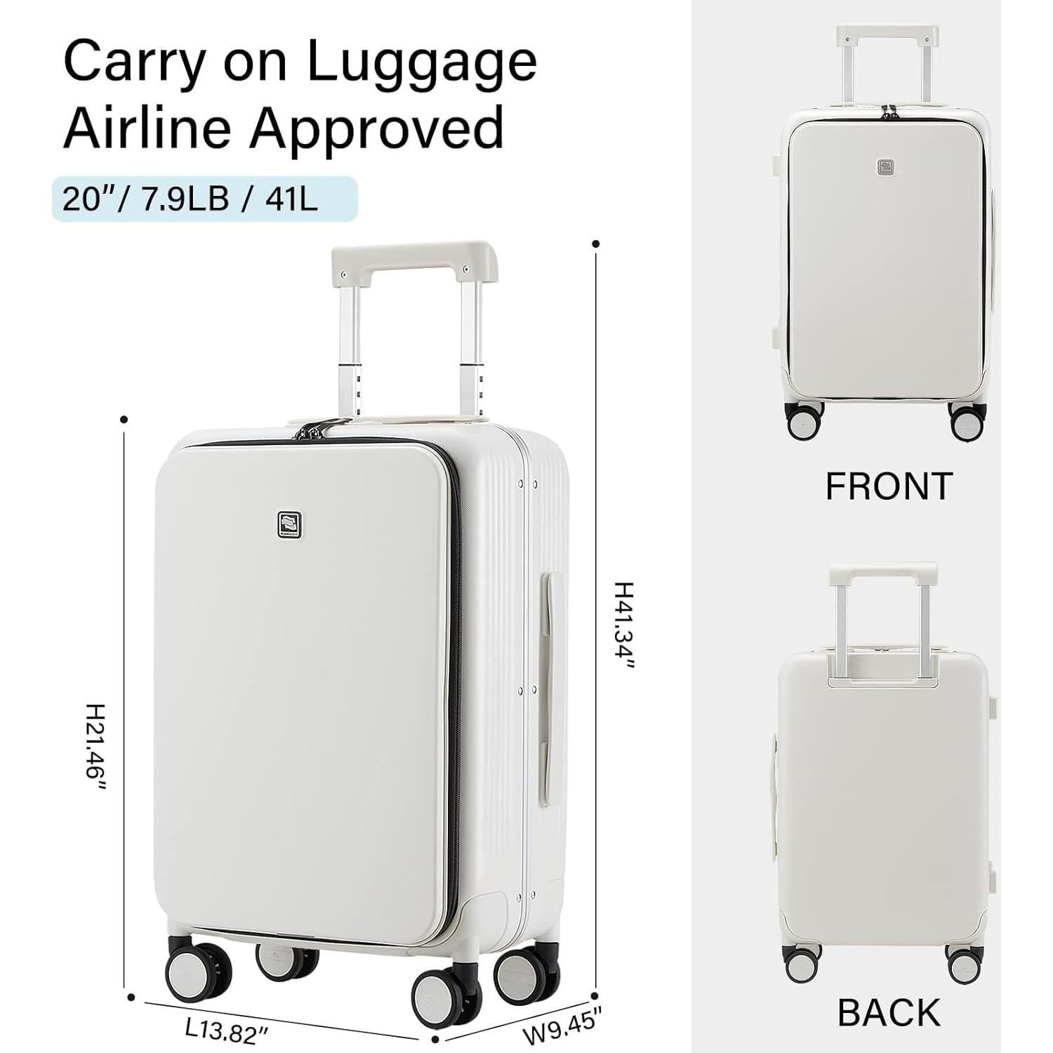 Maleta Hanke Grace 20" Rígida con Ruedas y Bolsillo Frontal