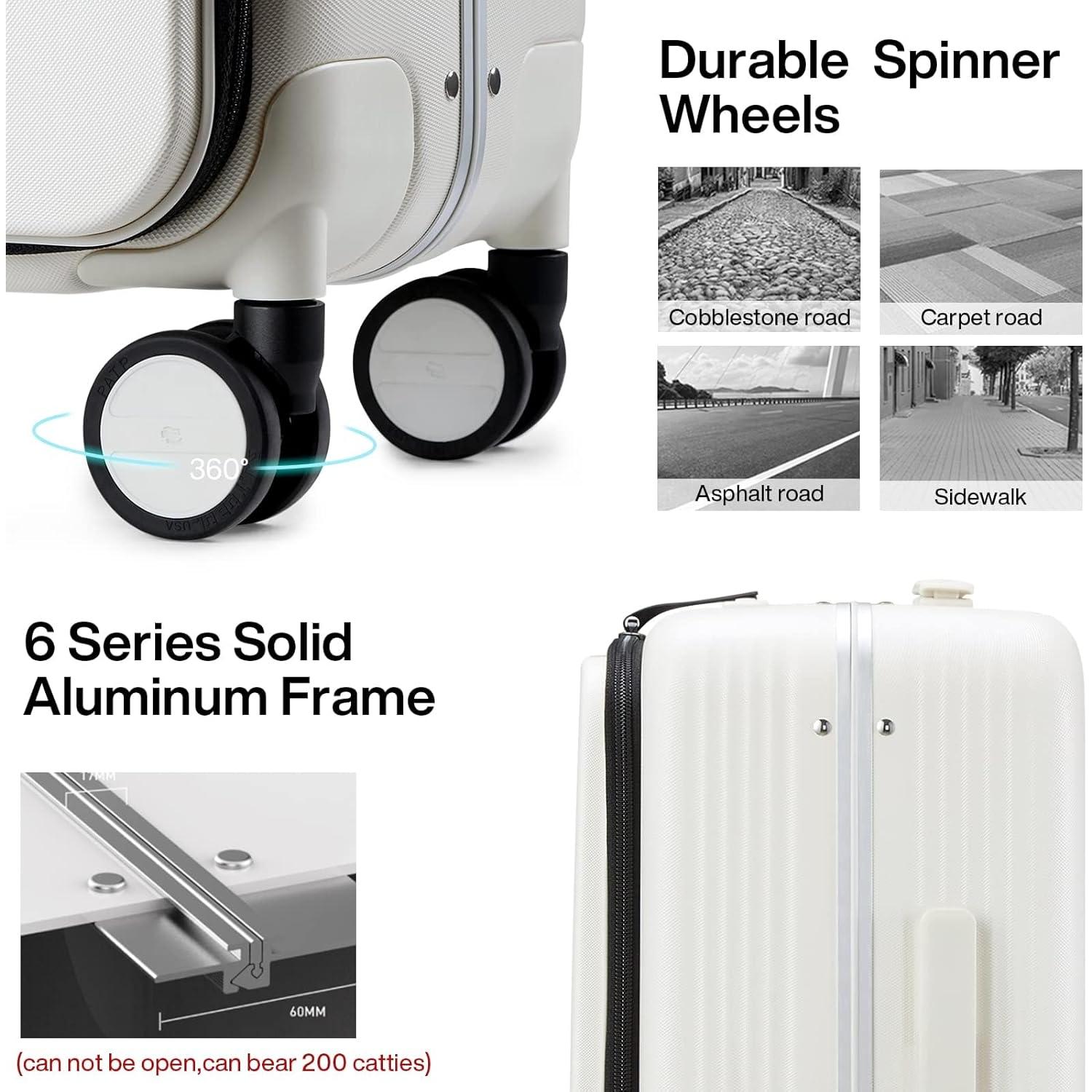 Maleta Hanke Grace 20" Rígida con Ruedas y Bolsillo Frontal