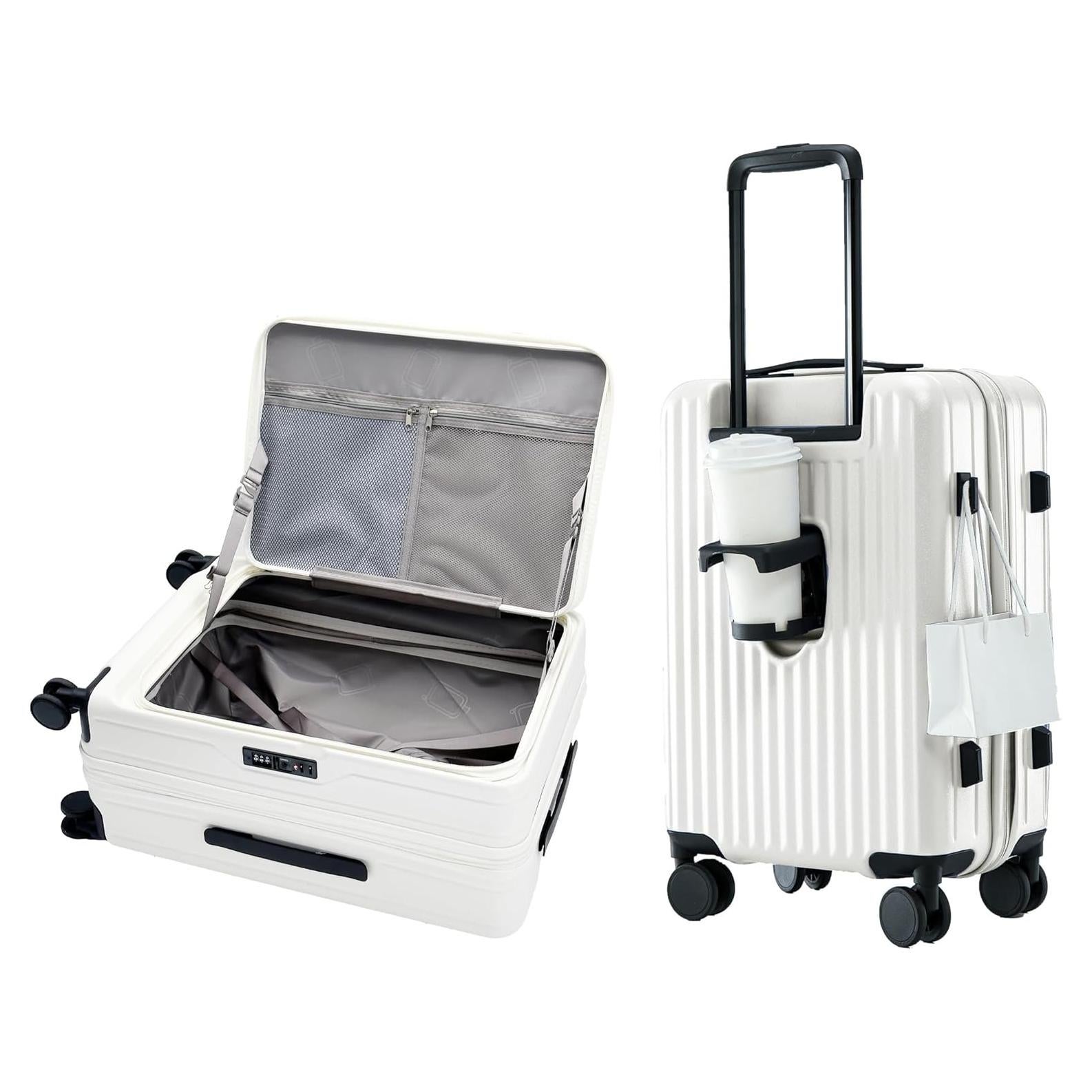 Maleta Expandible HotWay 20" Blanca Aprobada por TSA