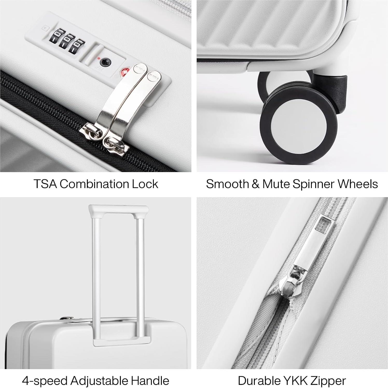 Maleta Grande Expandible Mixi 66cm PC Blanco Humo TSA