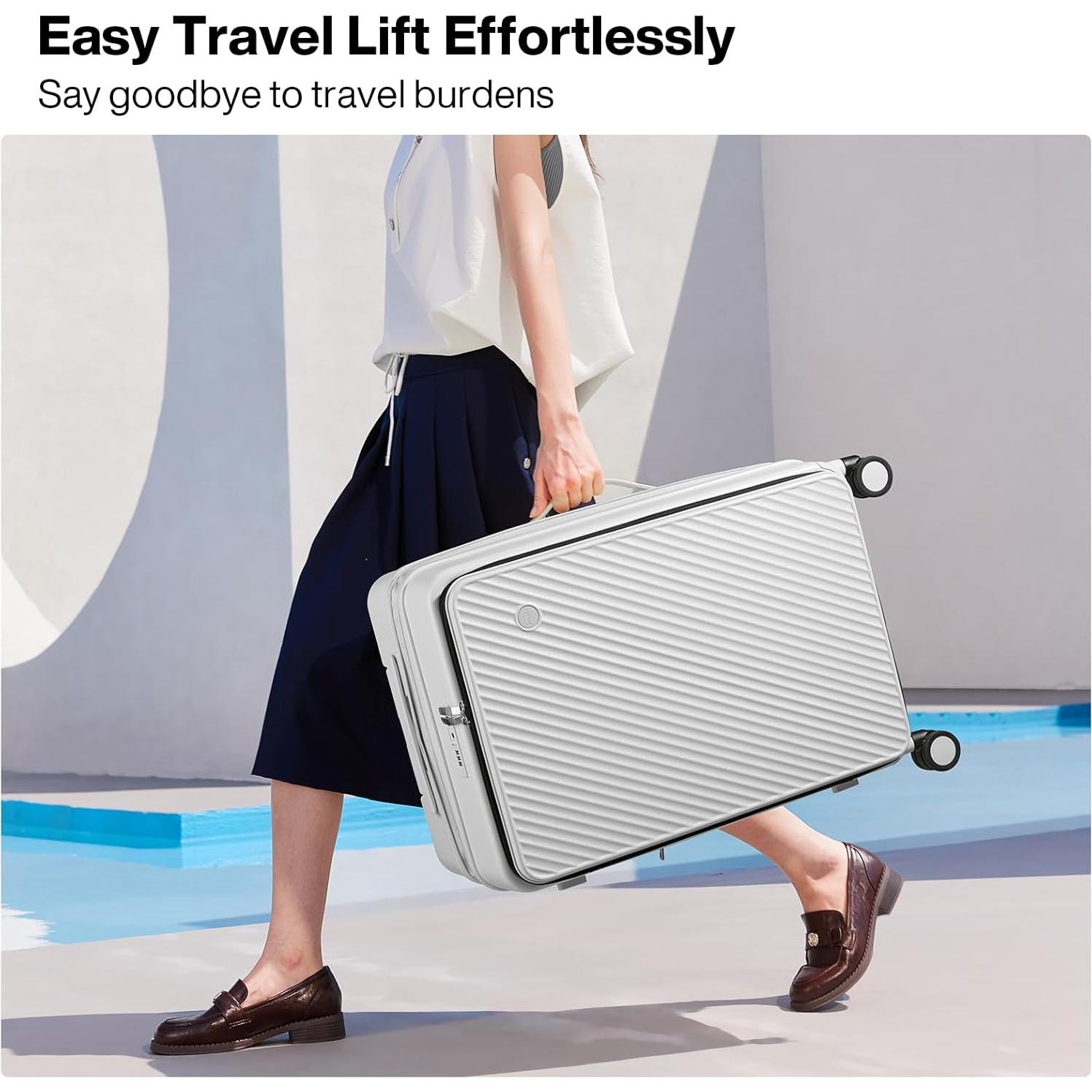 Maleta Grande Expandible Mixi 66cm PC Blanco Humo TSA