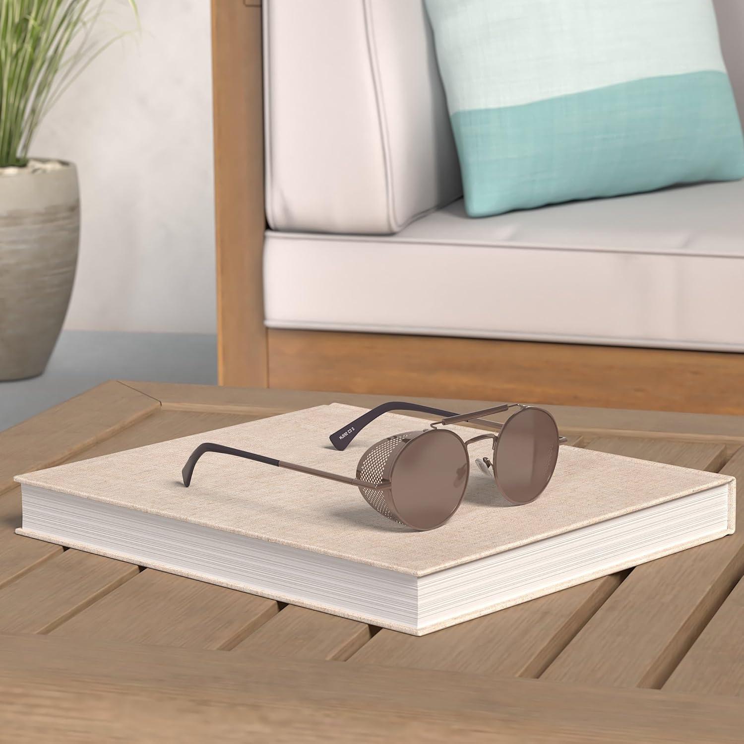 Gafas de sol steampunk polarizadas UV400 para hombres y mujeres