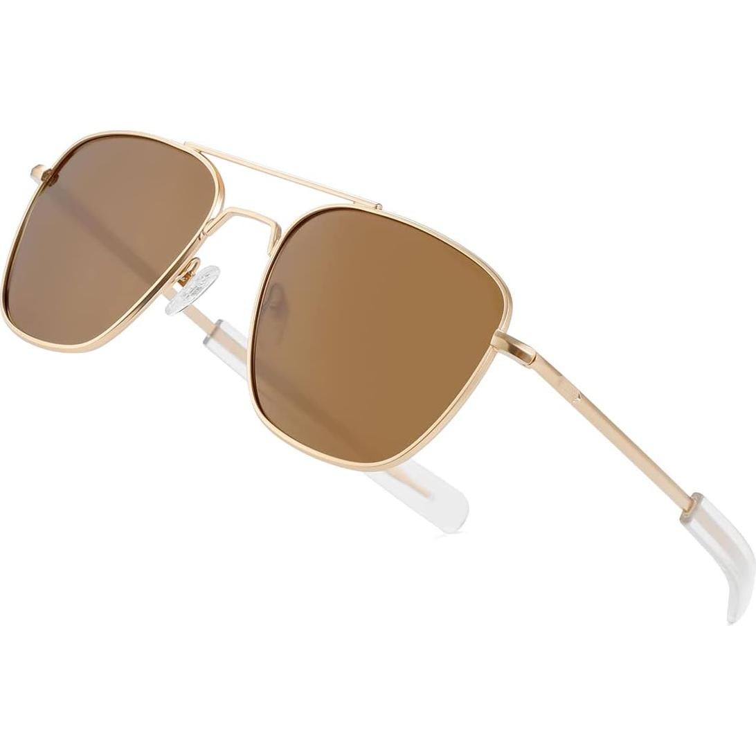 Gleyemor Gafas de Sol Aviador Polarizadas 55mm Marrón