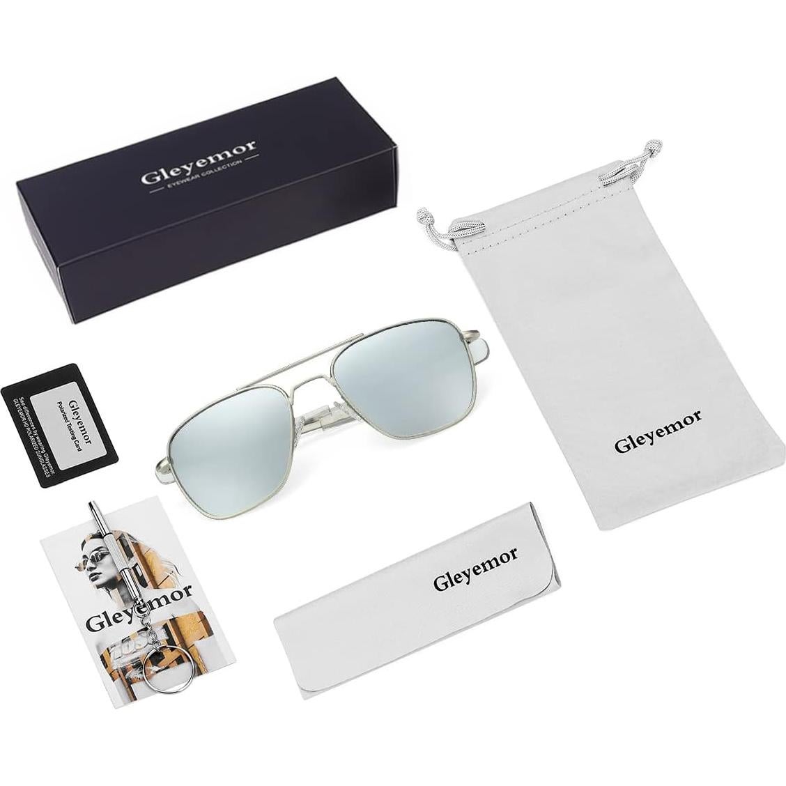 Gleyemor Gafas de Sol Aviador Polarizadas 55mm Hombres