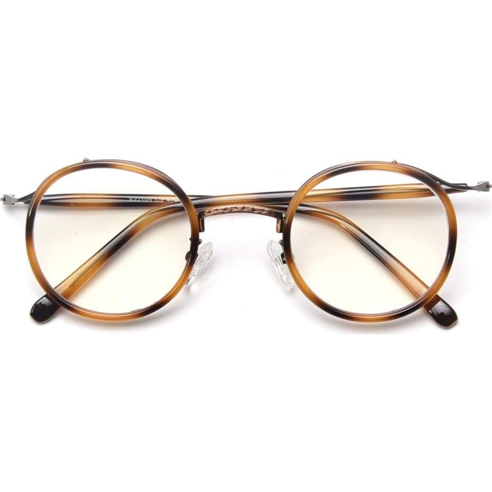 Gafas Redondas Kachawoo Acetato UV400 Unisex Estilo Retro