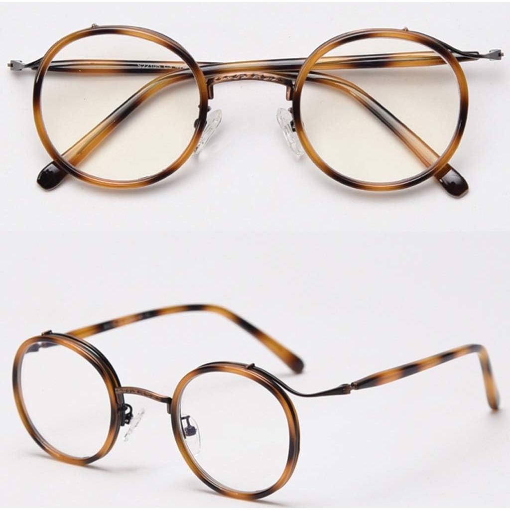 Gafas Redondas Kachawoo Acetato UV400 Unisex Estilo Retro