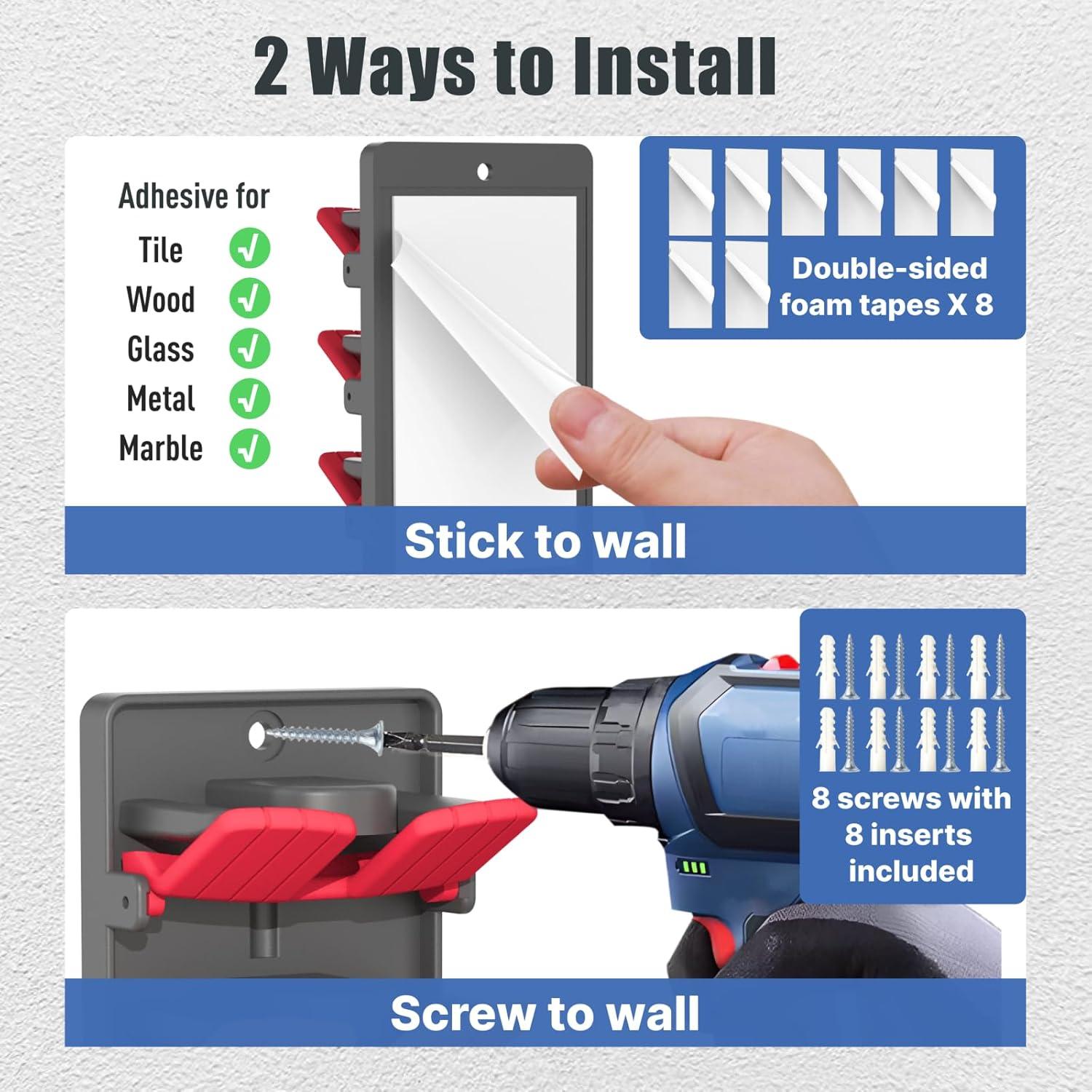 Organizador de Gorras BRUBEQO Rojo 2 Estantes Montado en Pared