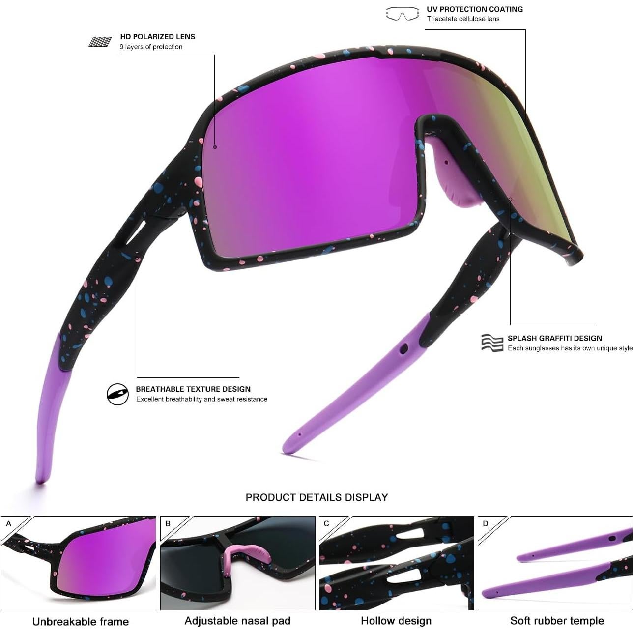 Gafas de sol deportivas Polarizadas UV400 para ciclismo