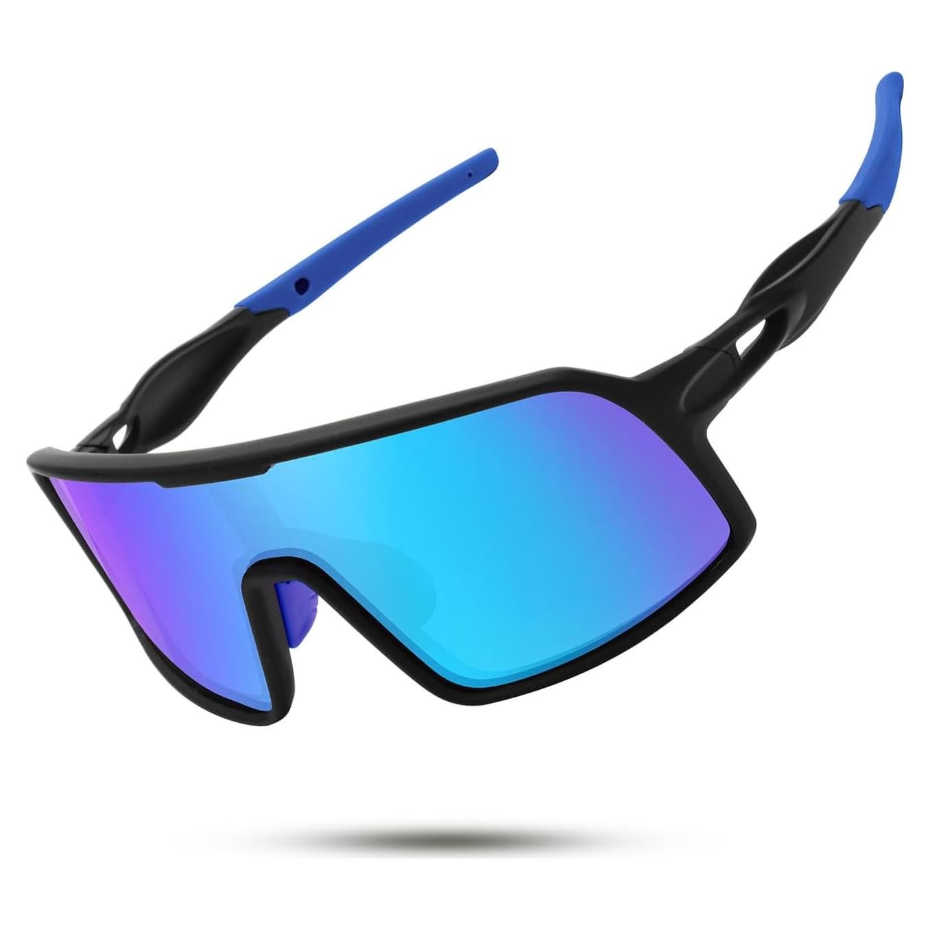 Gafas de sol deportivas polarizadas HD para ciclismo - Negro-Azul