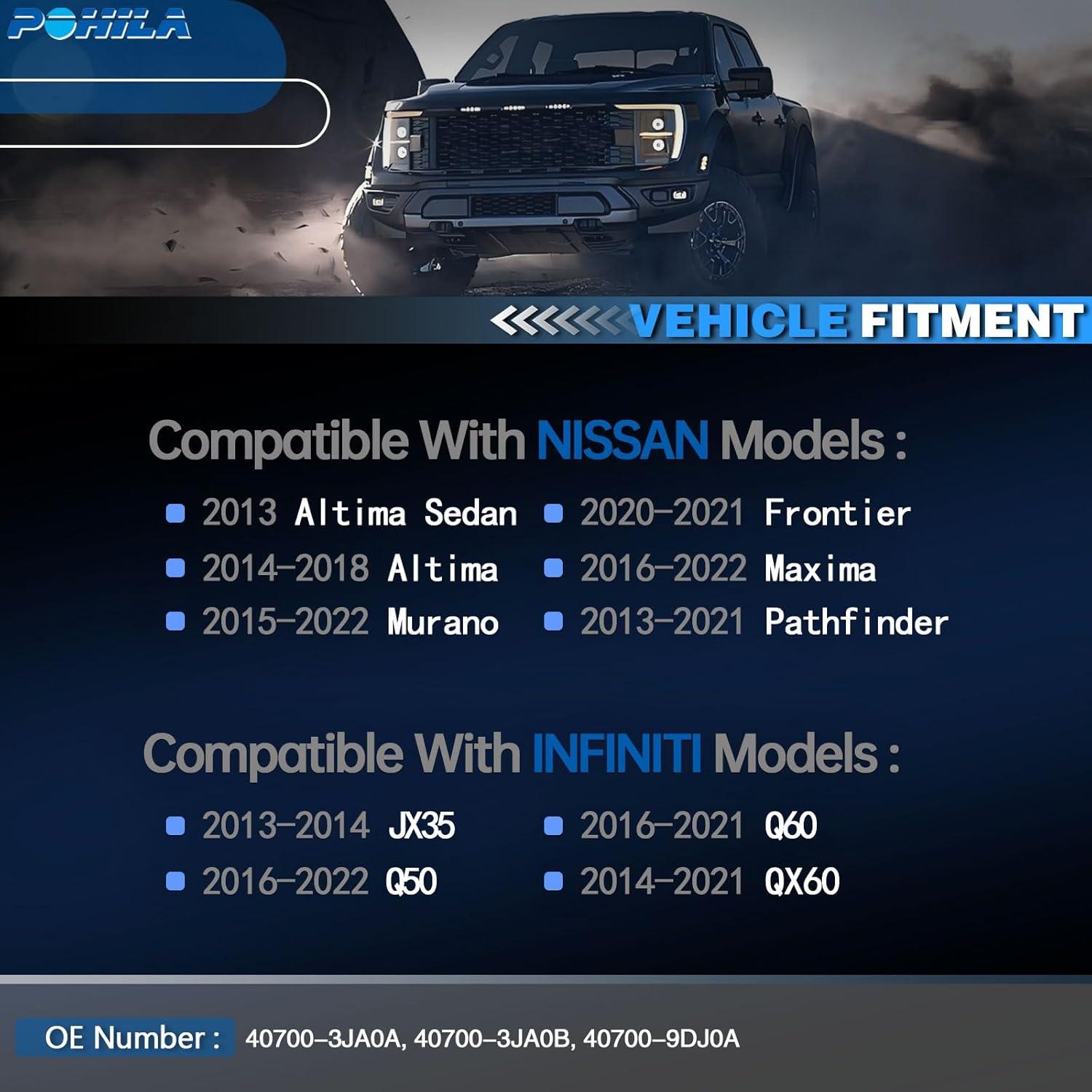 Sensor TPMS POHILA 433MHz Reemplazo para Infiniti/Nissan