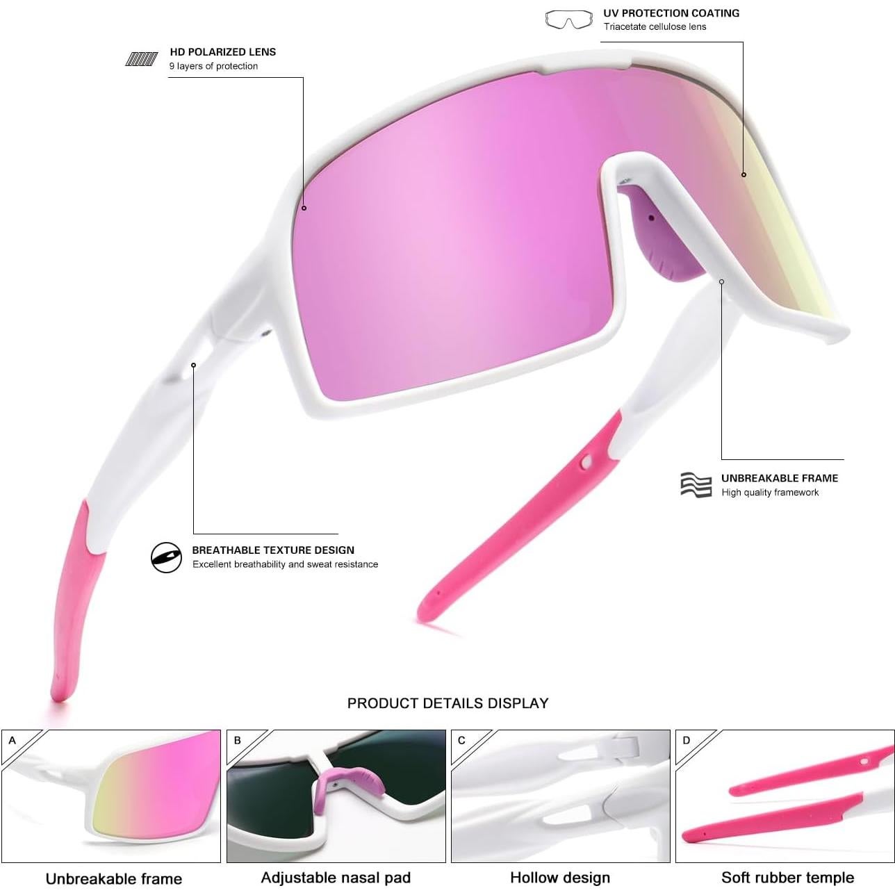 Gafas de sol deportivas polarizadas HD para ciclismo
