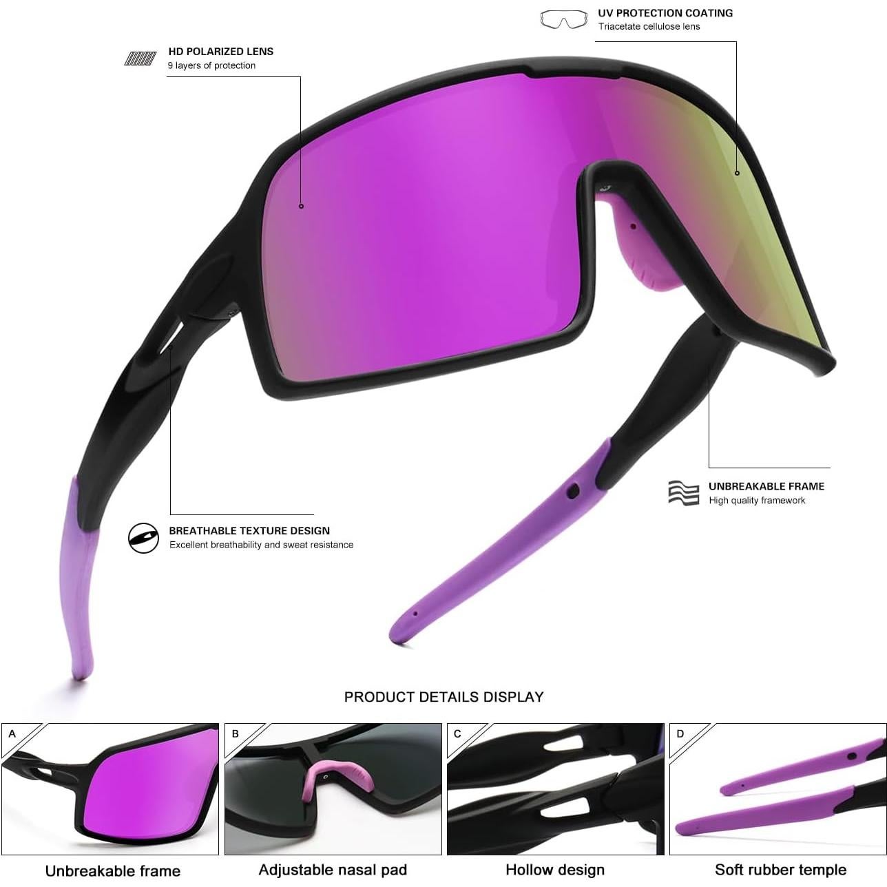 Gafas de sol deportivas Polarizadas UV400 para ciclismo