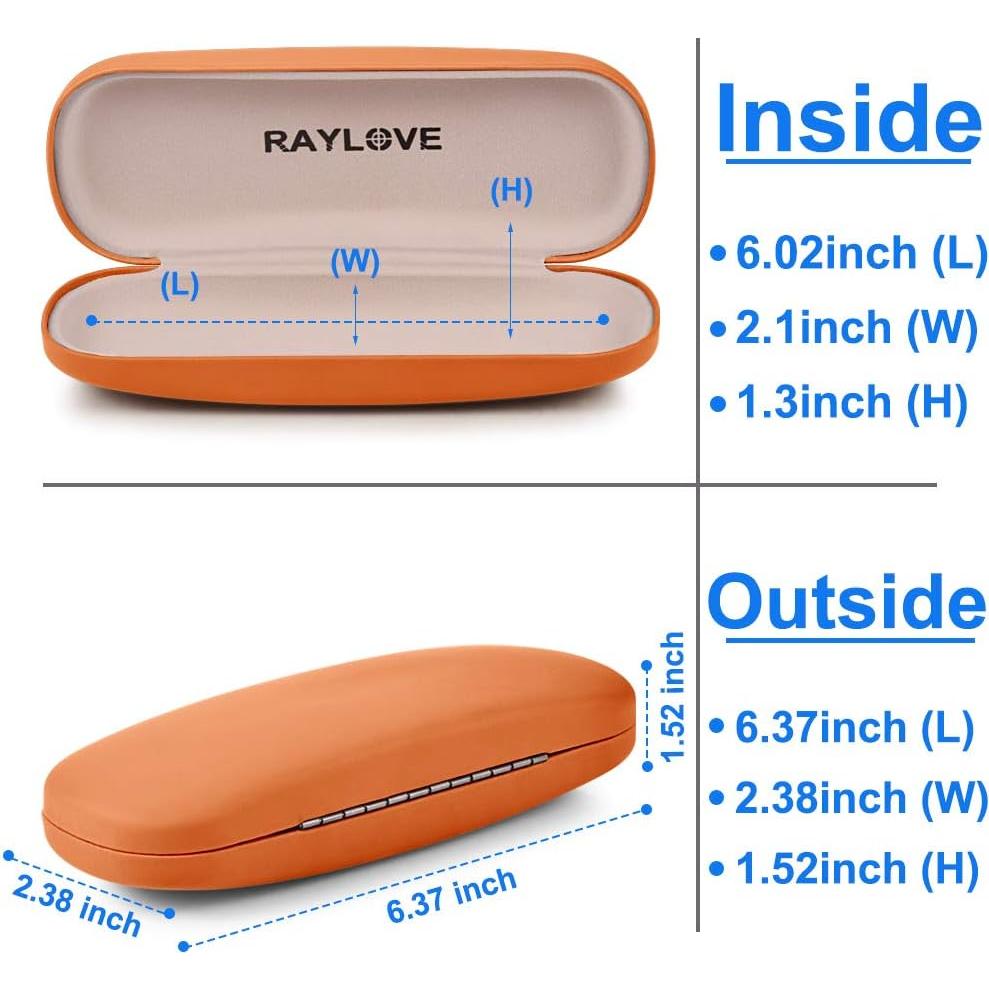 Estuche Duro para Gafas RayLove Unisex Naranja 15.24 cm