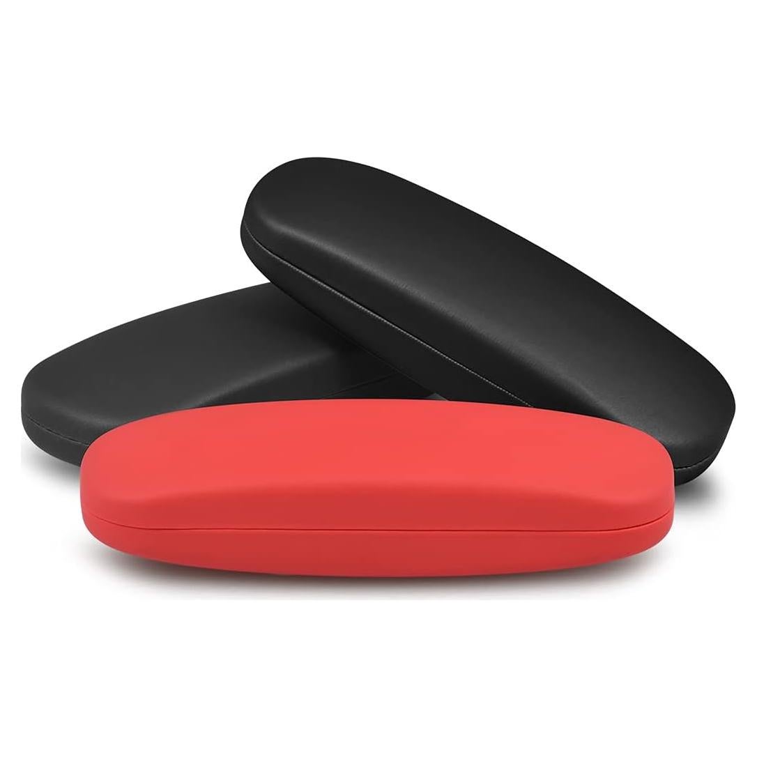 Estuche Duro para Gafas RayLove Unisex Negro y Rojo