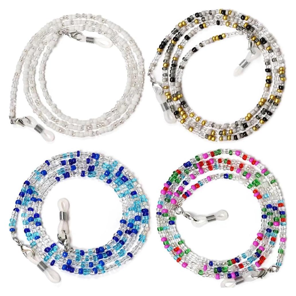 Cadena de Gafas 4 Piezas para Mujeres con Perlas 68.58 cm