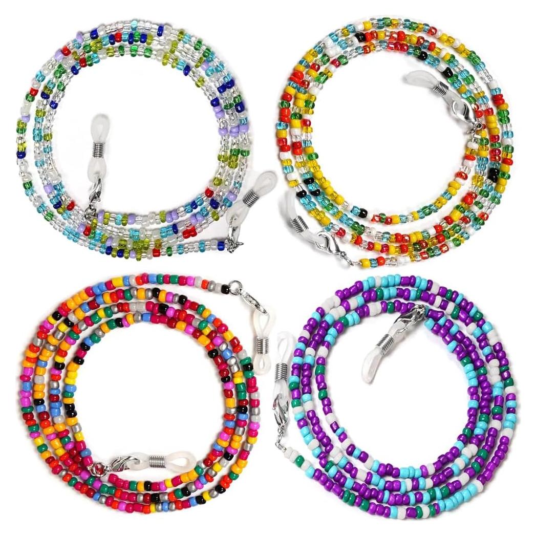 Cadena de Gafas con Perlas 4 Piezas para Mujeres 75 cm