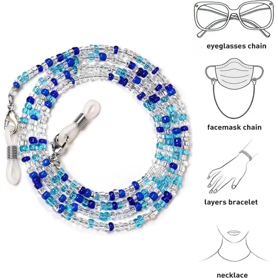 Cadena de Gafas 4 Piezas con Perlas para Mujeres 68.58 cm