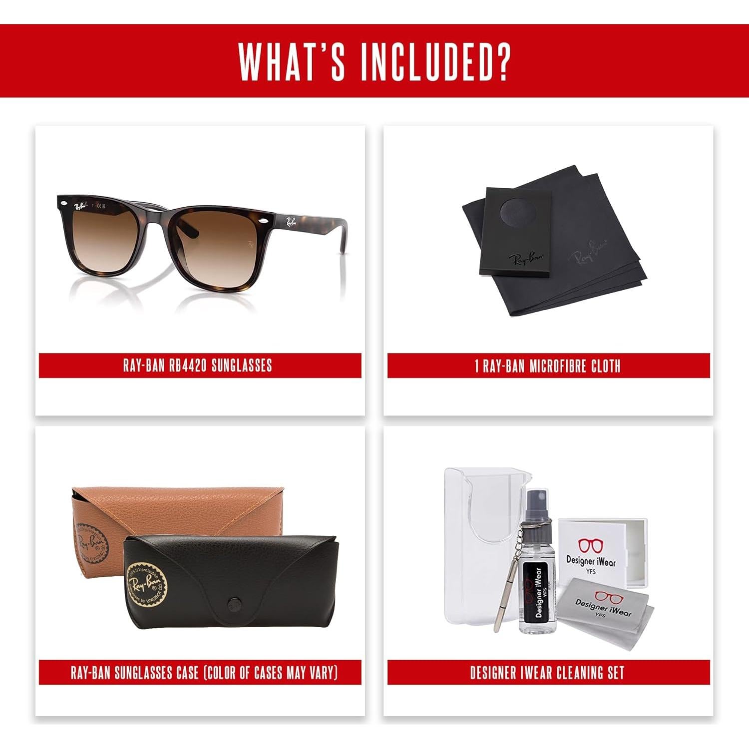 Gafas de sol Ray-Ban RB4420 unisex con kit de limpieza