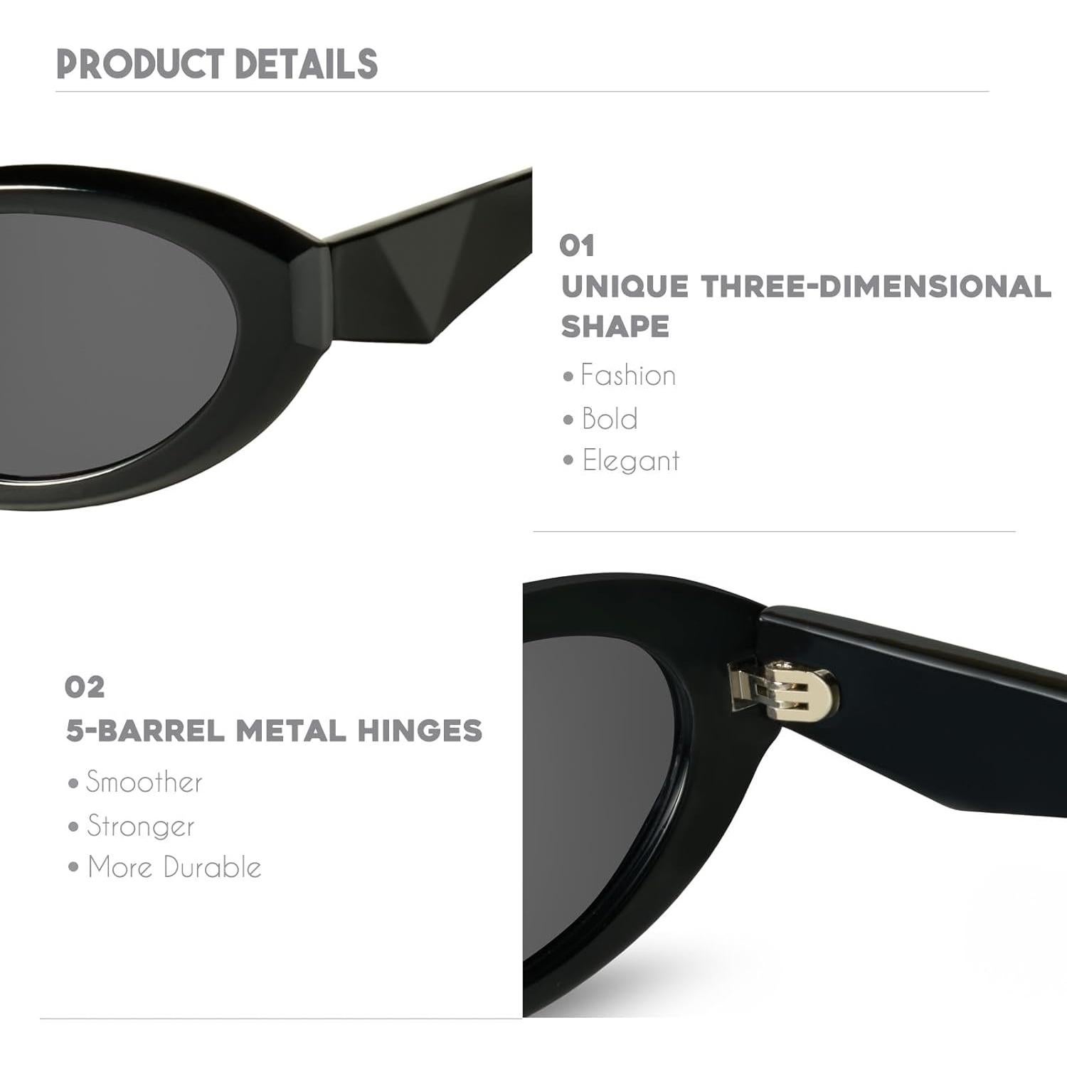 Gafas de sol ovaladas mosanana MS52372 UV400 para mujeres