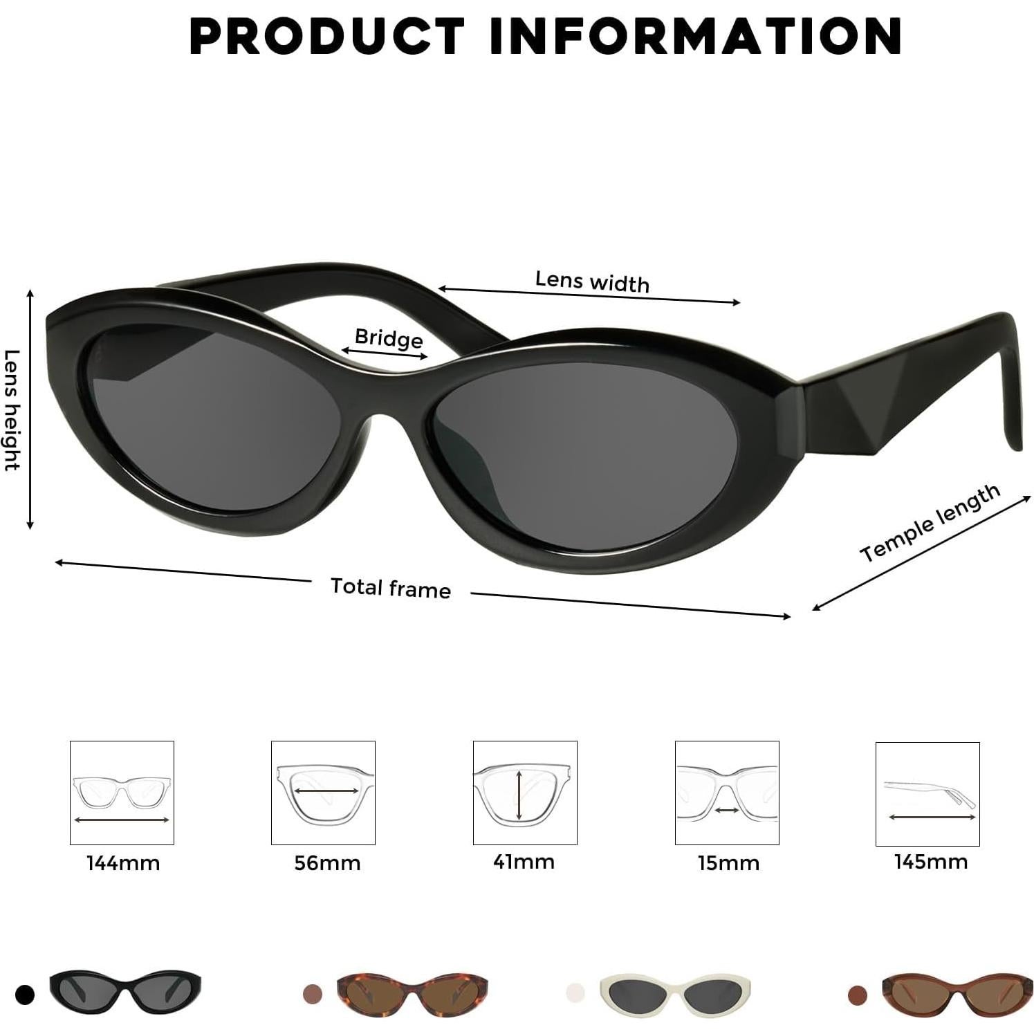 Gafas de sol ovaladas mosanana MS52372 UV400 para mujeres