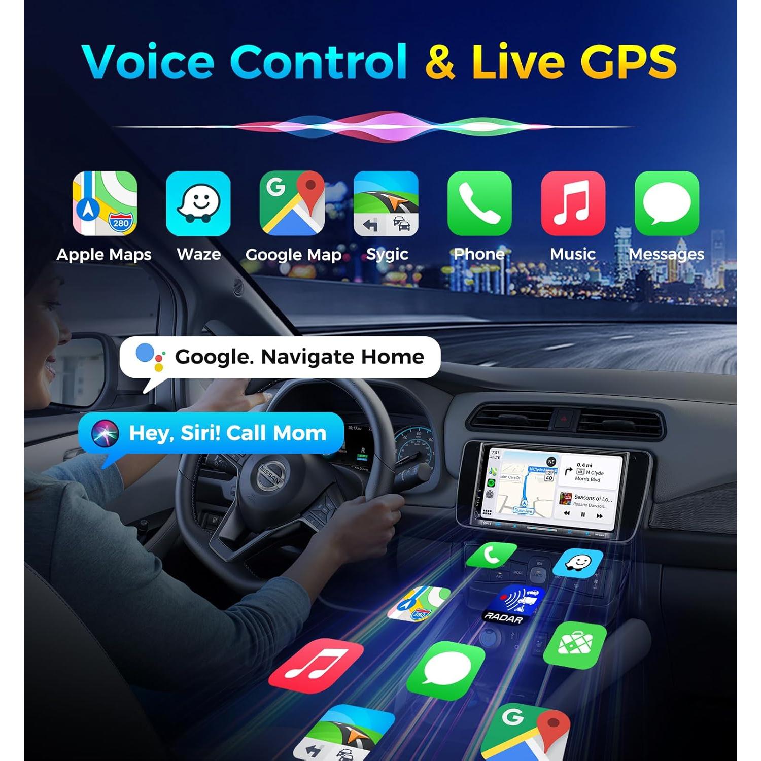 Estéreo Doble Din PLZ 7" QLED Bluetooth 5.3 240W