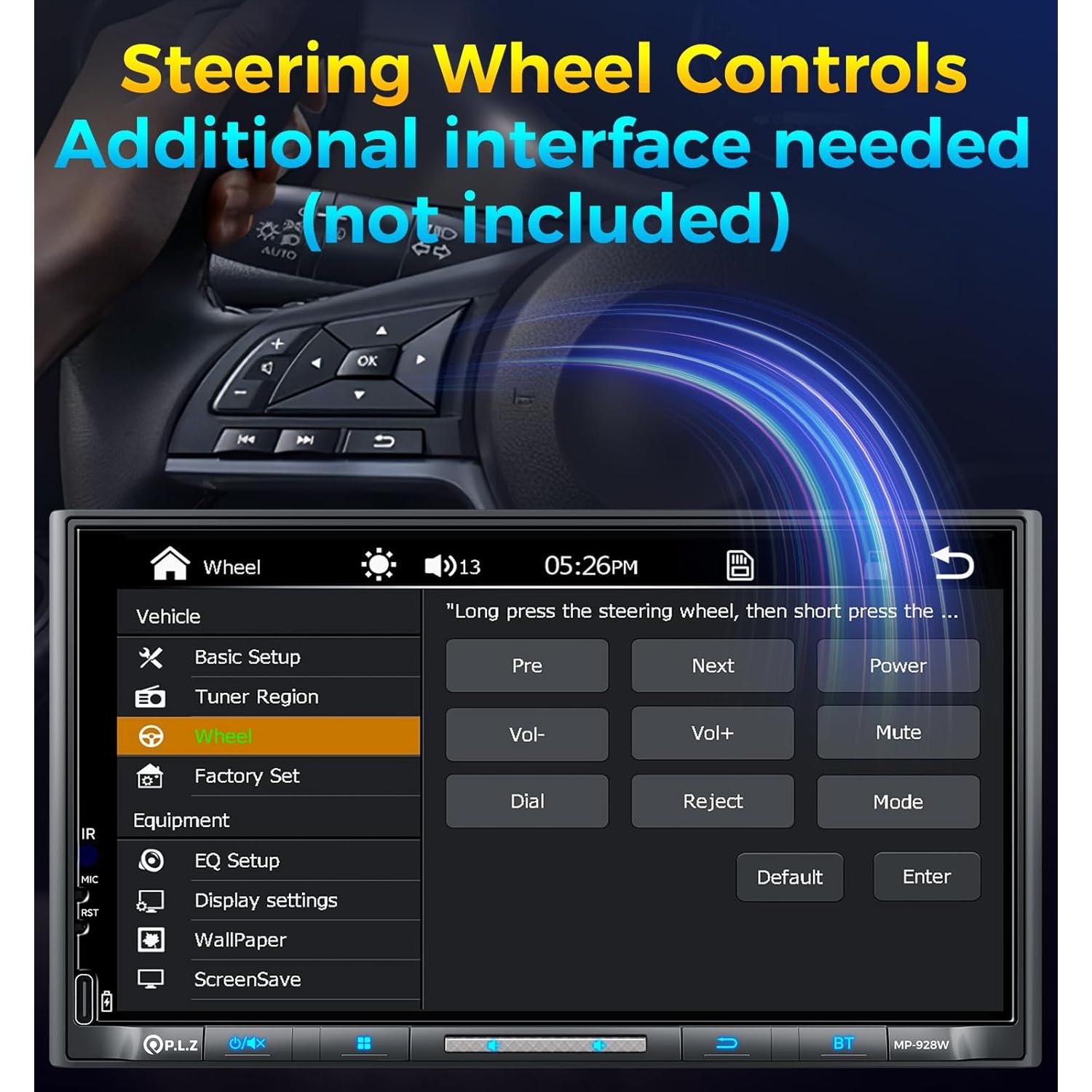 Estéreo Doble Din PLZ 7" QLED Bluetooth 5.3 240W