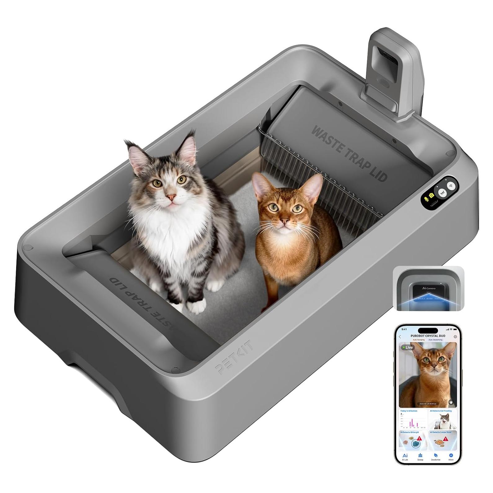 Caja de Arena Autolimpiante PETKIT Purobot Crystal Duo 81.5x53.1cm