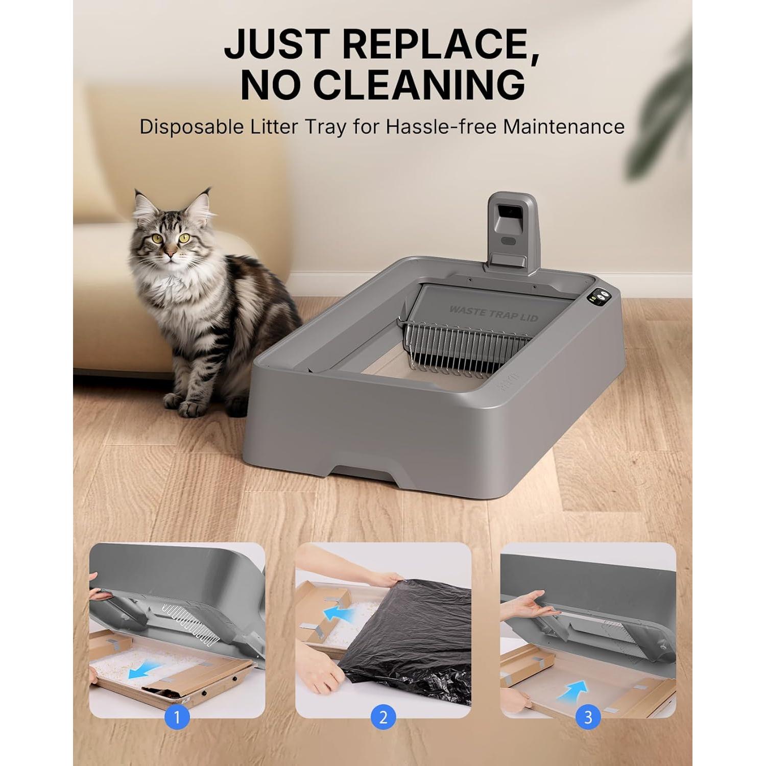 Caja de Arena Autolimpiante PETKIT Purobot Crystal Duo 81.5x53.1cm