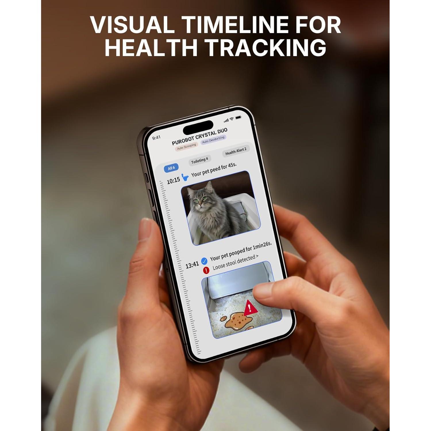 Caja de Arena Autolimpiante PETKIT Purobot Crystal Duo 81.5x53.1cm