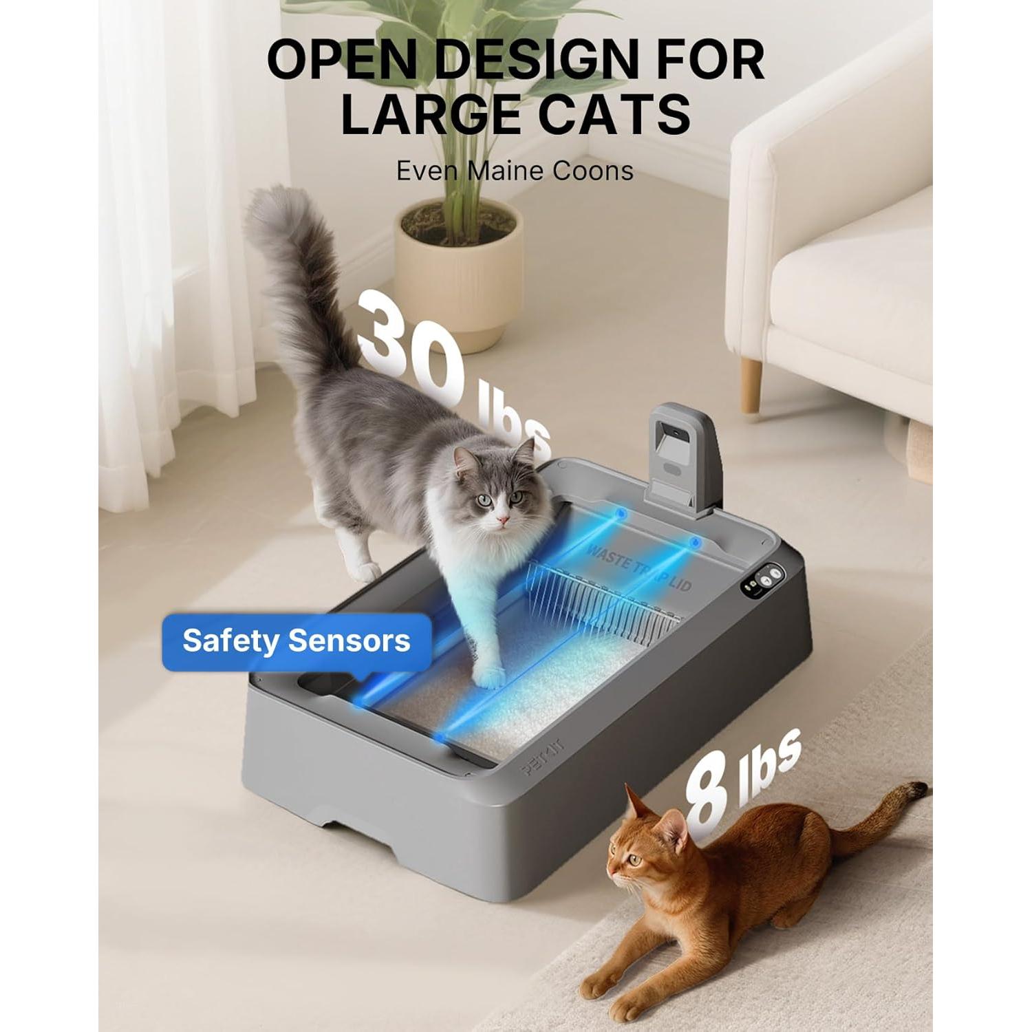 Caja de Arena Autolimpiante PETKIT Purobot Crystal Duo 81.5x53.1cm