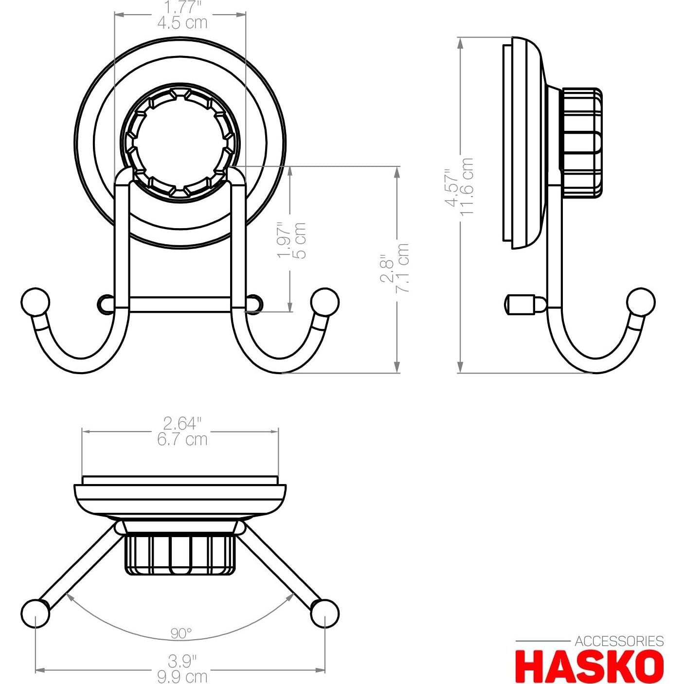 Soporte de Gancho de Succión HASKO Acero Inoxidable Cromo 10kg