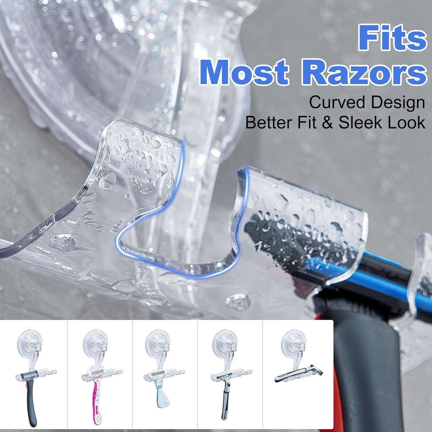 Soporte para Afeitar ANDGOO con Ventosas Potentes, Transparente