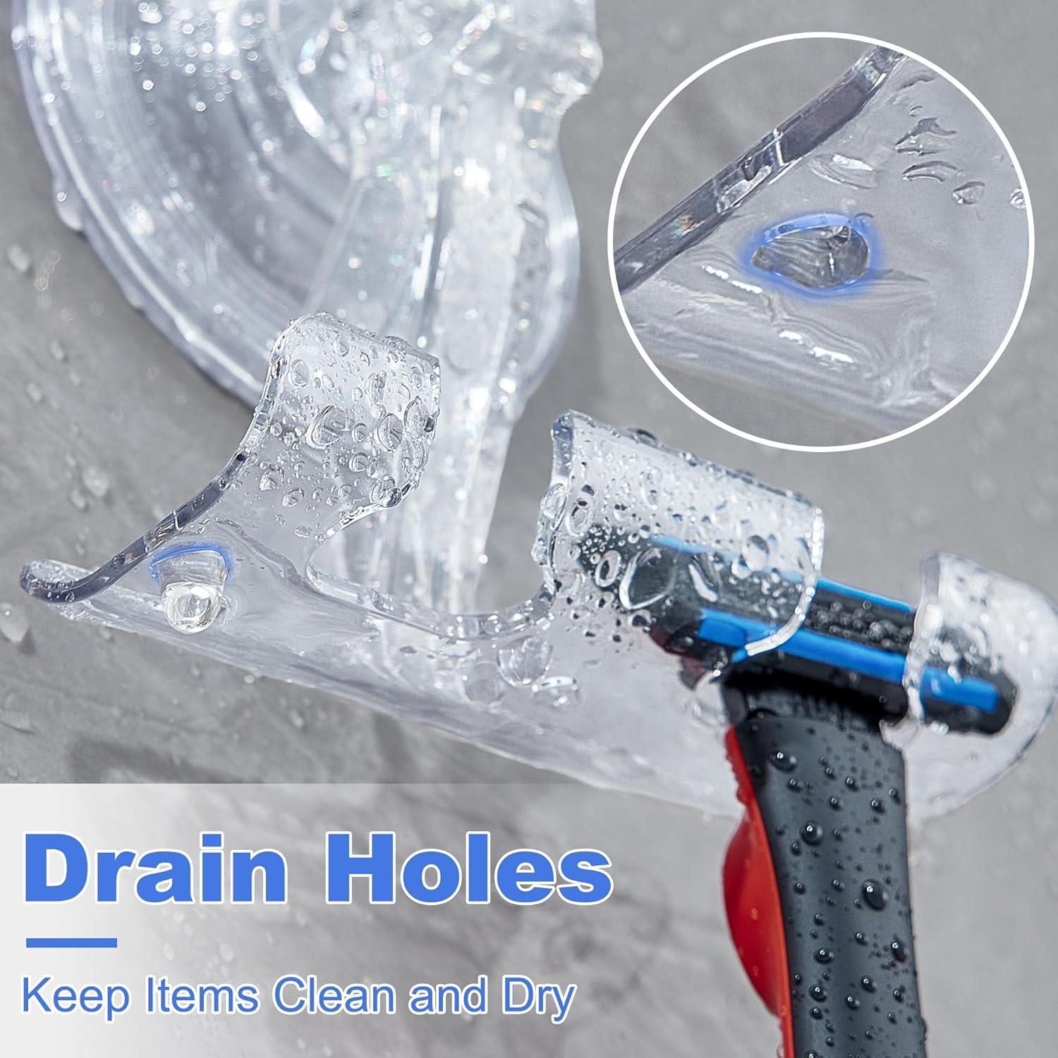 Soporte para Afeitar ANDGOO con Ventosas Potentes, Transparente