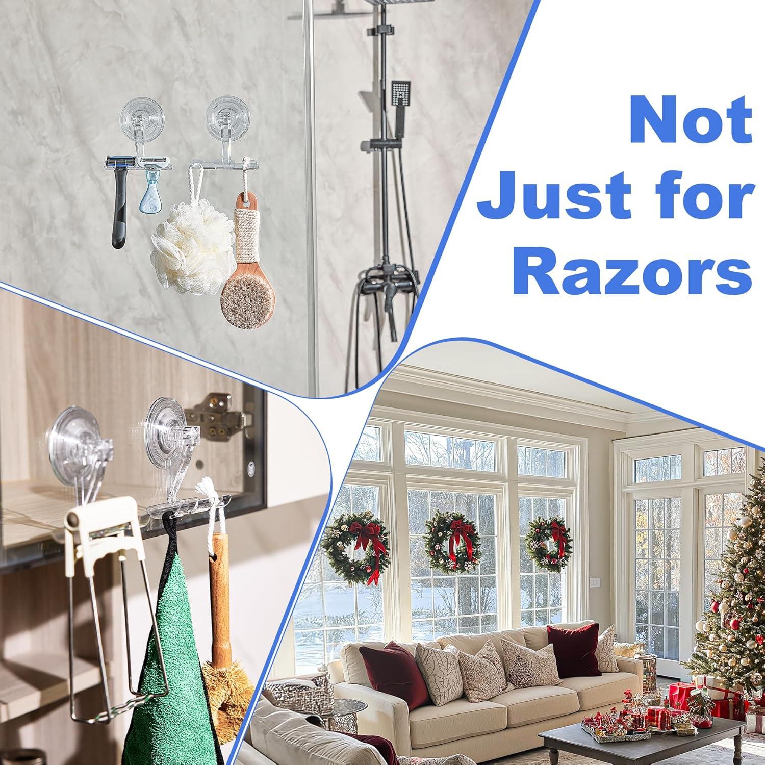 Soporte para Afeitar ANDGOO con Ventosas Potentes, Transparente