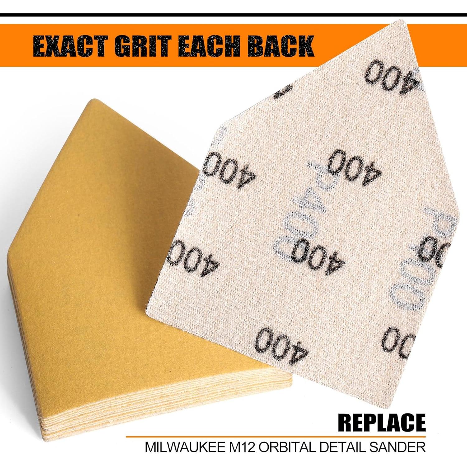 Hojas de Lijado Triangulares POLIWELL 90mm x 65mm 400 Grano