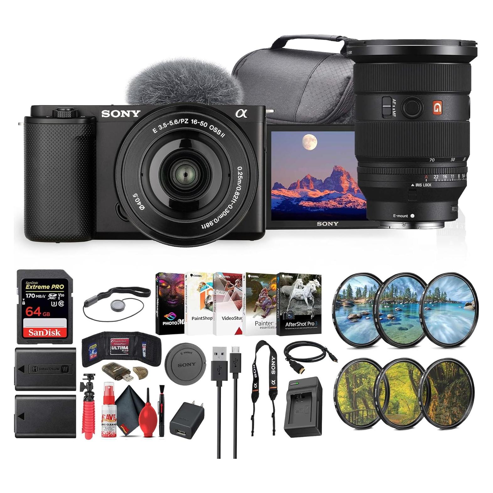 Cámara Sin Espejo Sony ZV-E10 + Lente 16-50mm II + 18-105mm + Accesorios