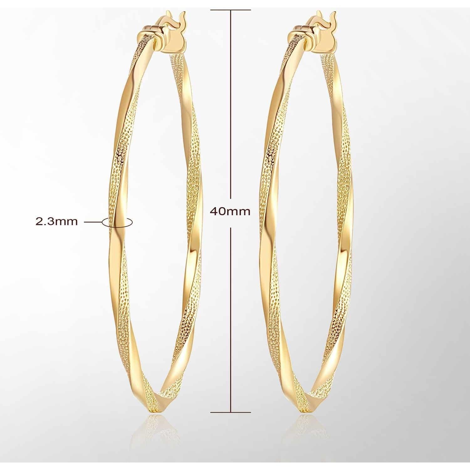 Aros de oro 14K para mujeres 40 mm Joyería elegante