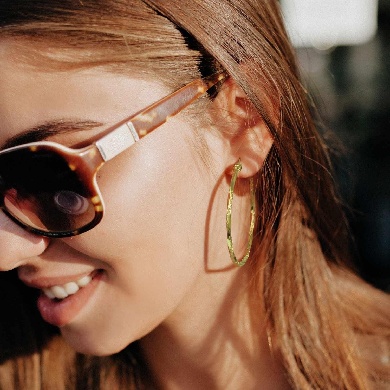 Aros de oro 14K para mujeres 40 mm Joyería elegante