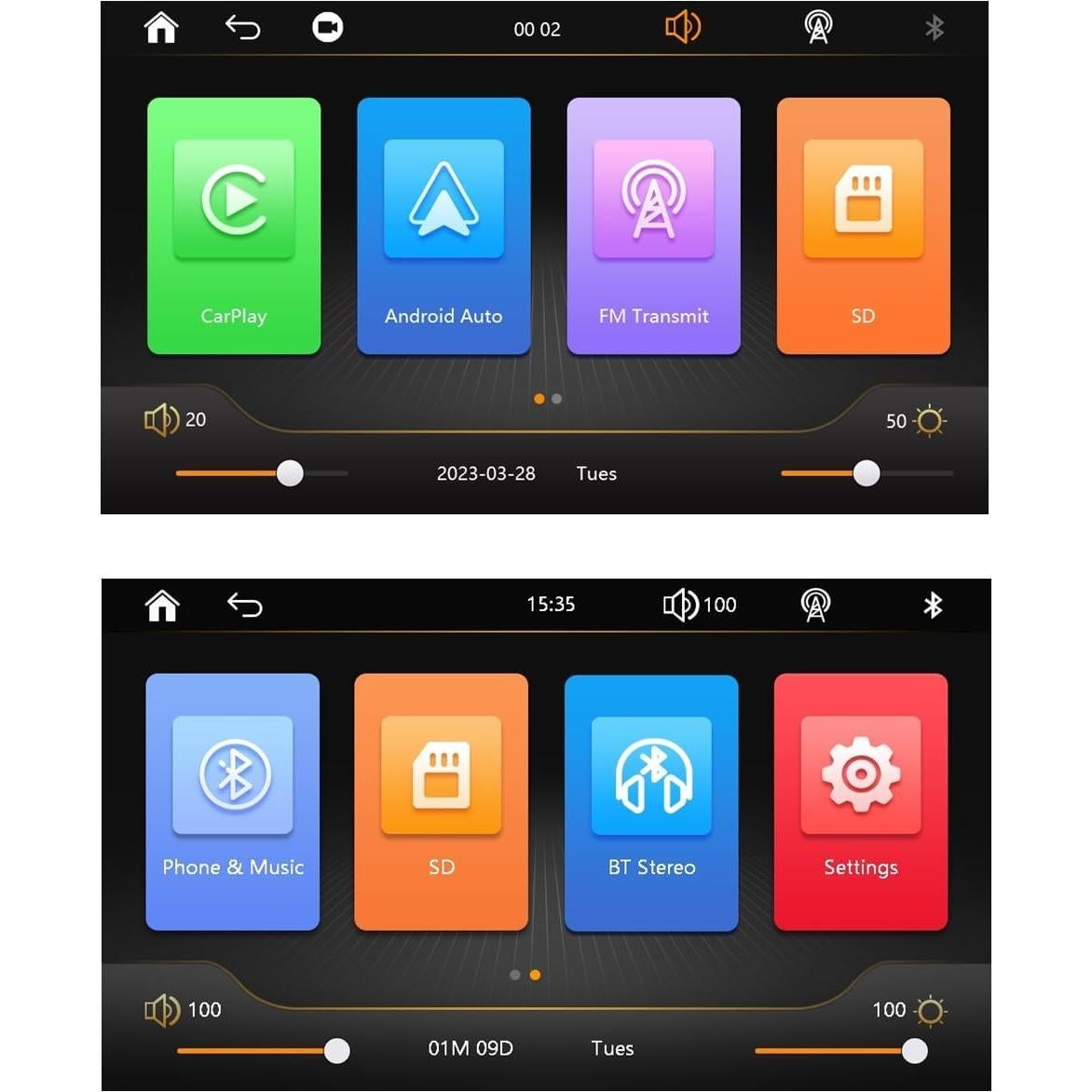 Pantalla HD 7" SZYAGE Carplay Bluetooth GPS USB AUX