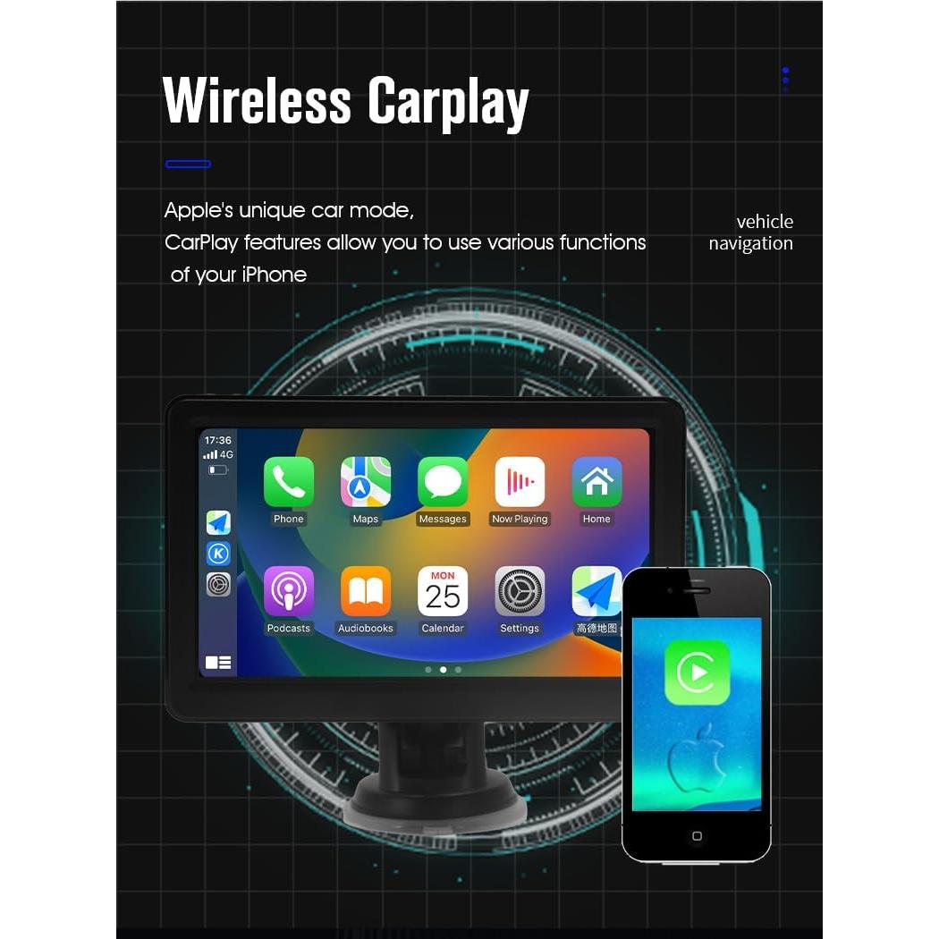 Pantalla HD 7" SZYAGE Carplay Bluetooth GPS USB AUX