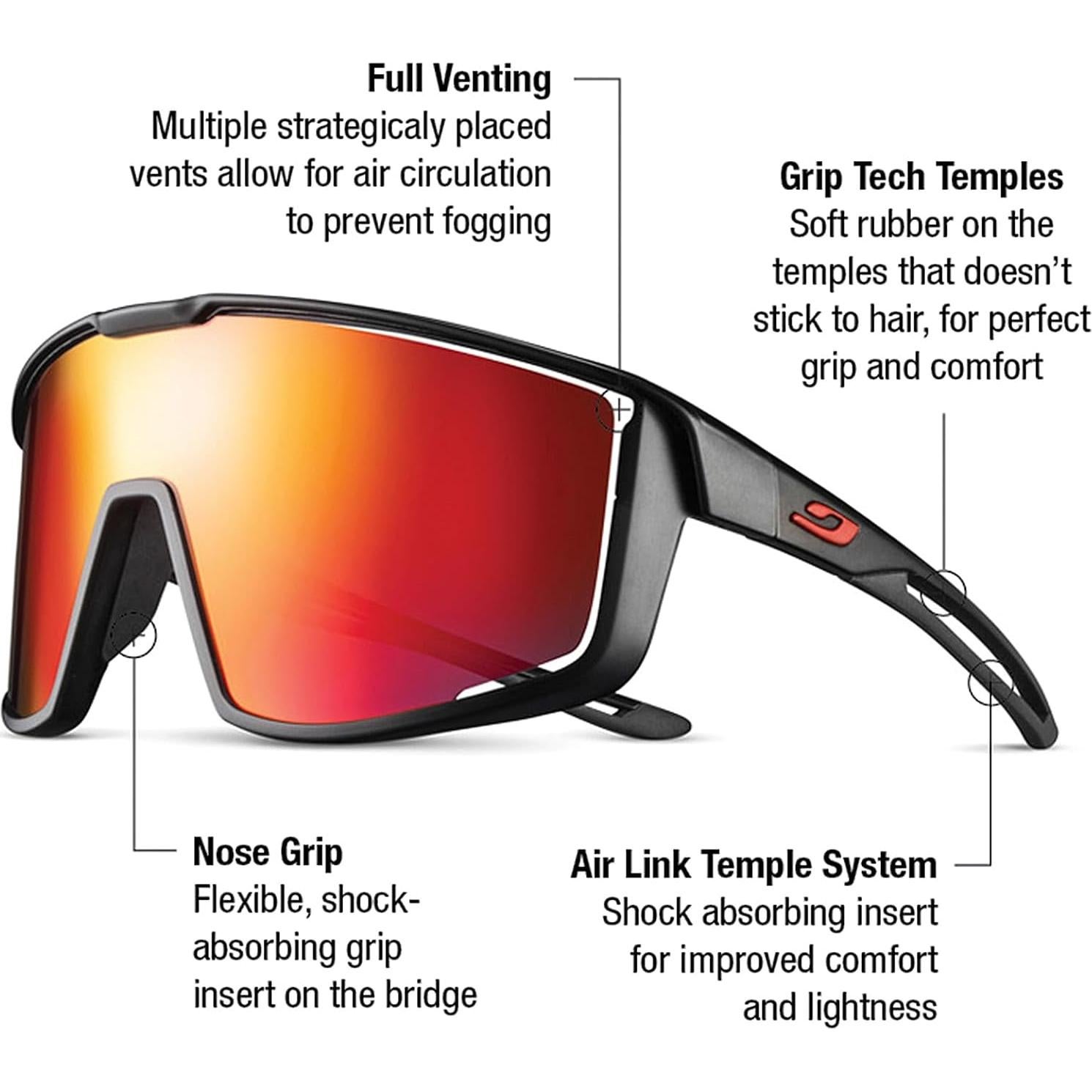 Gafas de Sol Julbo J5314020 Negros/Rojos 131mm Lente