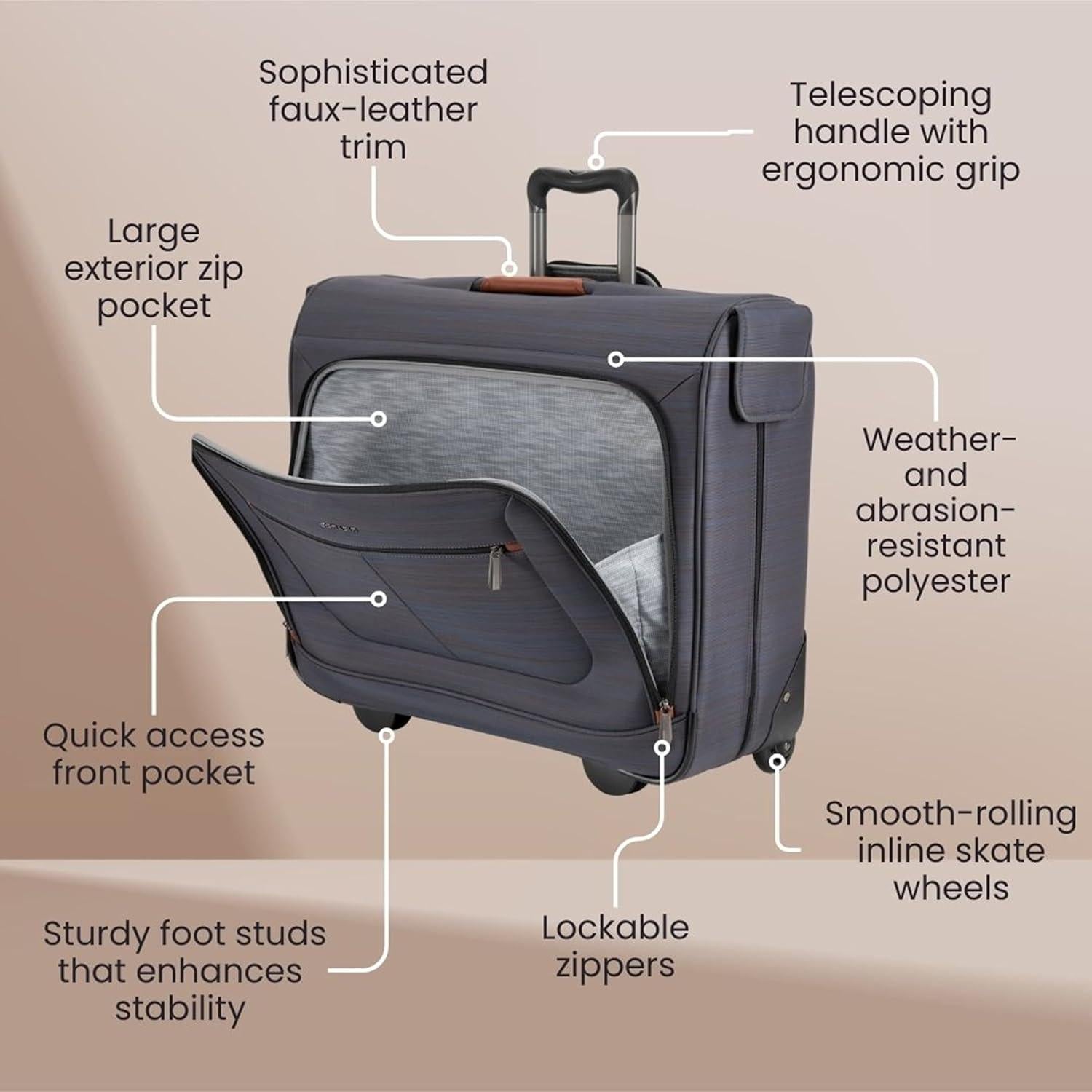 Bolsa de Ropa con Ruedas Ricardo Beverly Hills 58 cm Gris