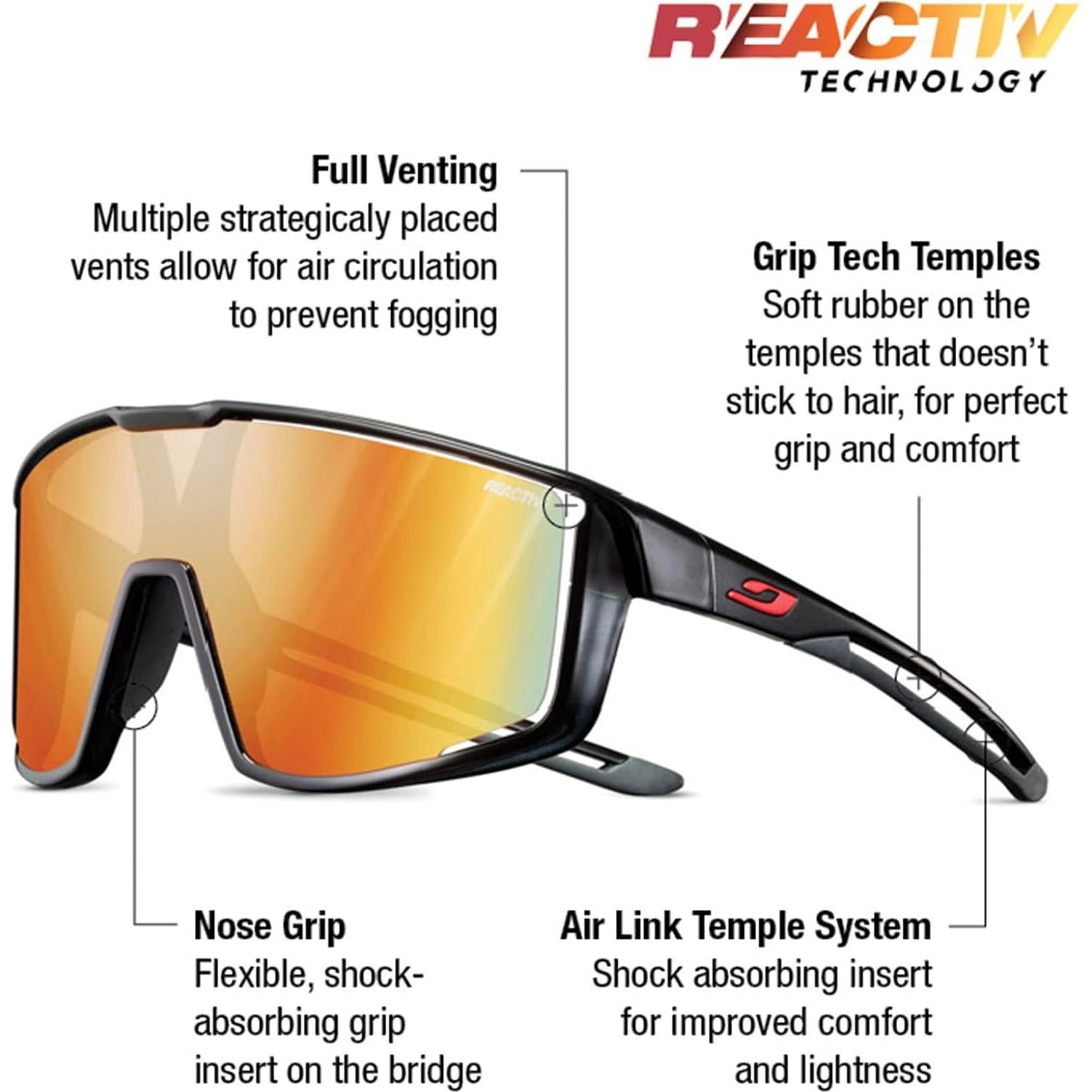 Gafas de sol Julbo J5314020 negras y rojas 131mm