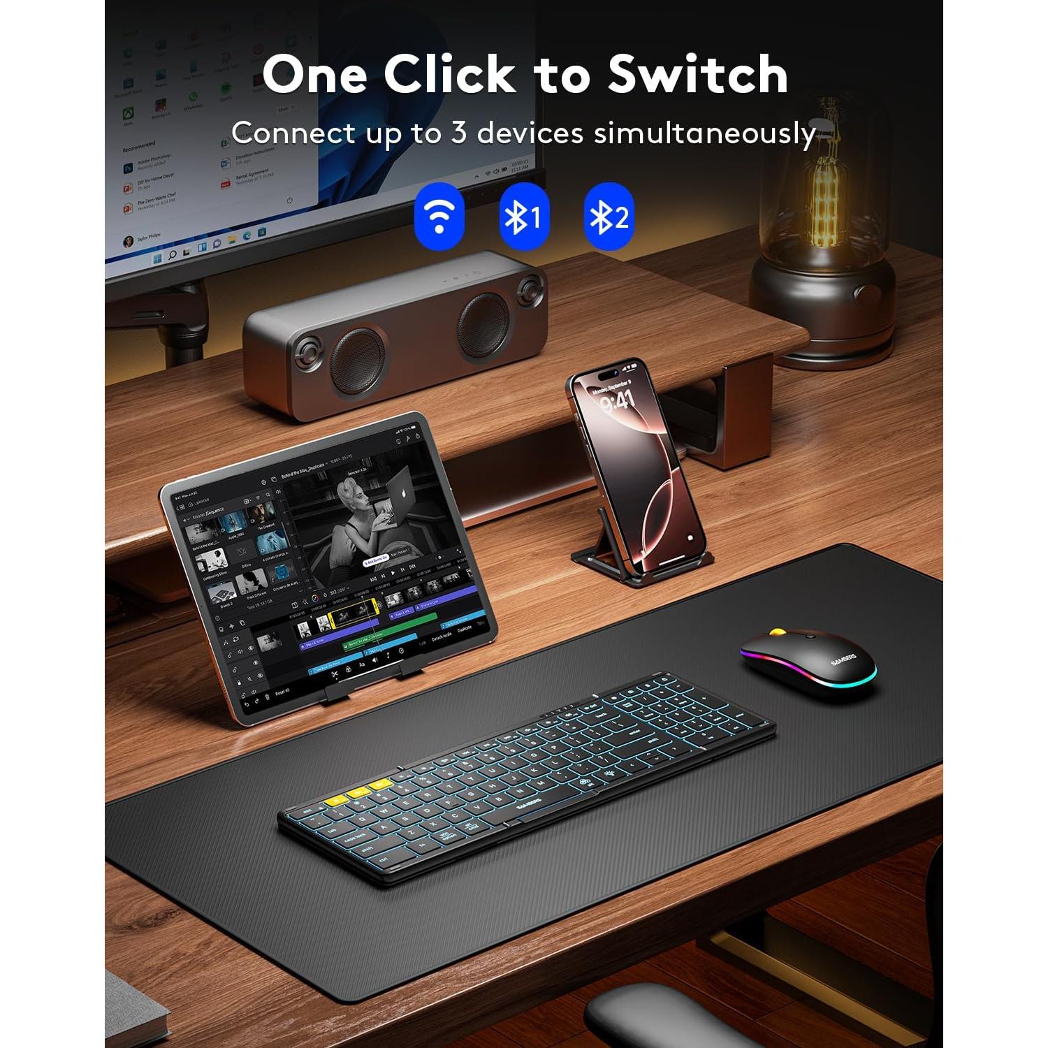 Combo Teclado y Ratón Plegable Samsers KM01X Retroiluminado