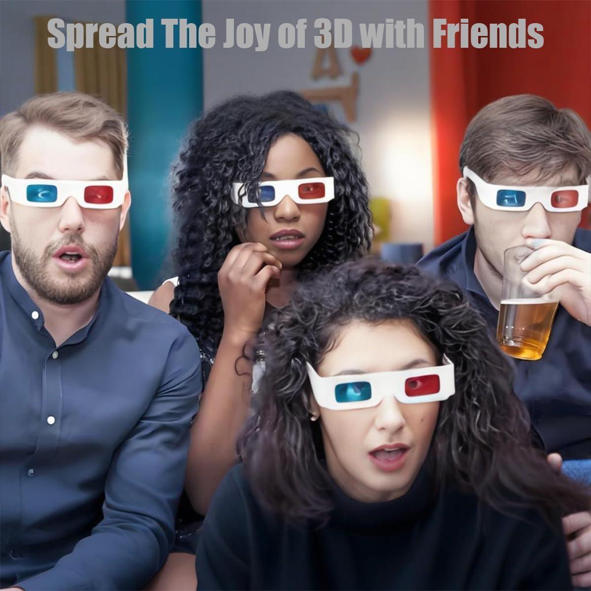 Gafas 3D TARANDUS Anaglifo Rojo/Cian 10 Paquetes