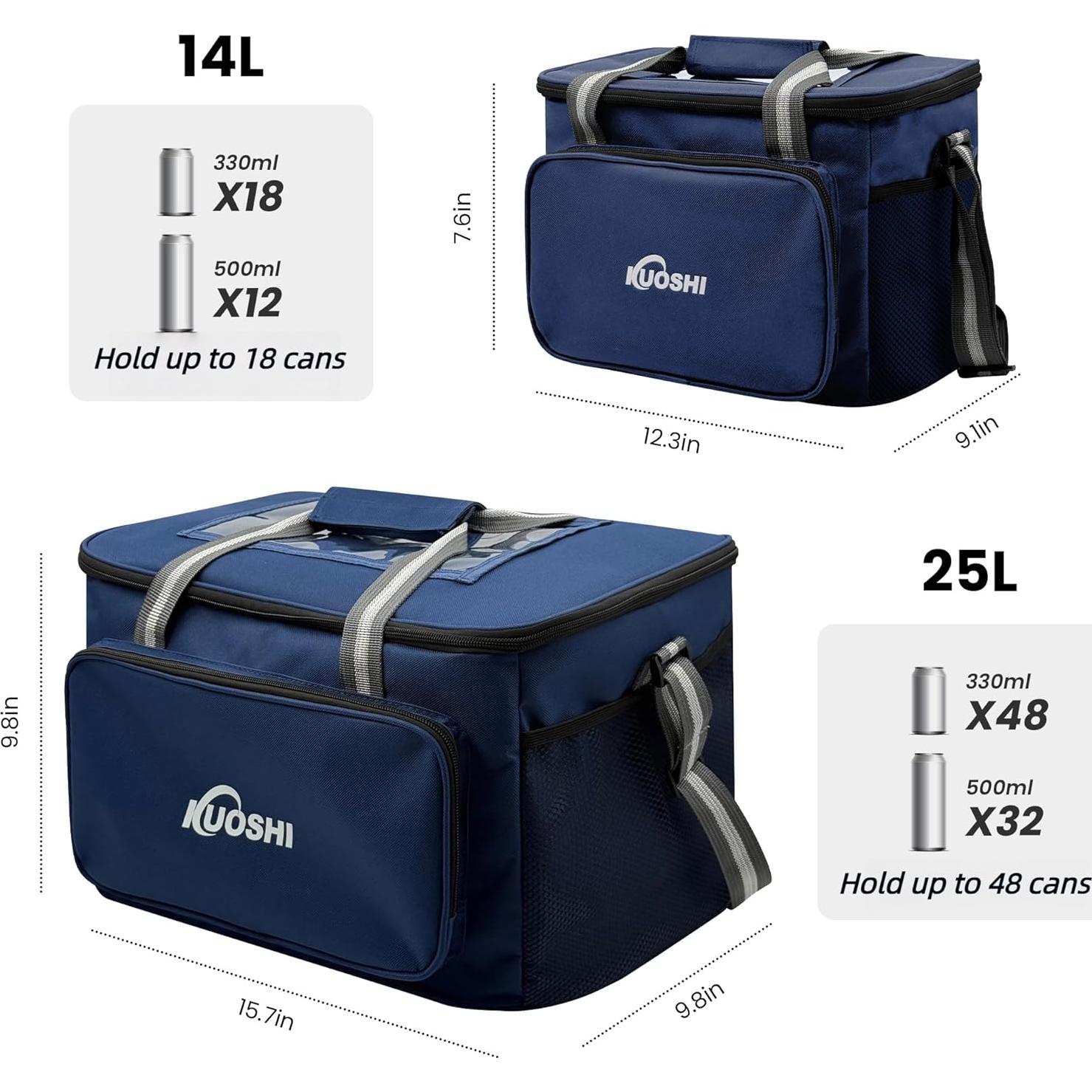 Bolsa de Almuerzo Aislada KUOSHI 14L Azul Marino Plegable